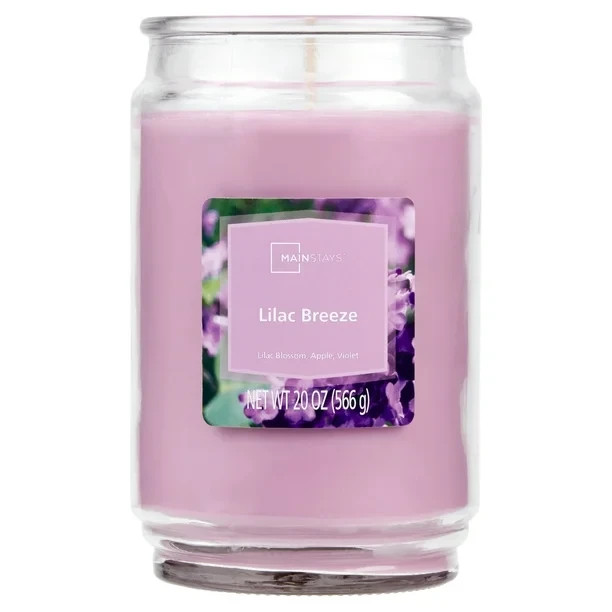 Mainstays Scented Single-Wick Large Glass Jar Candle, 20 oz – Select Scent