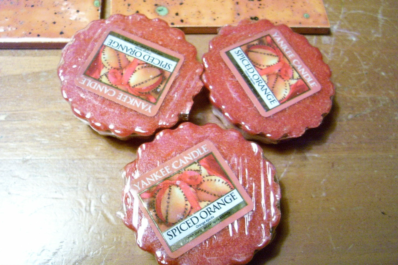yankee candle 22oz & 14.5oz JARS SPICED ORANGE + 3 TARTS