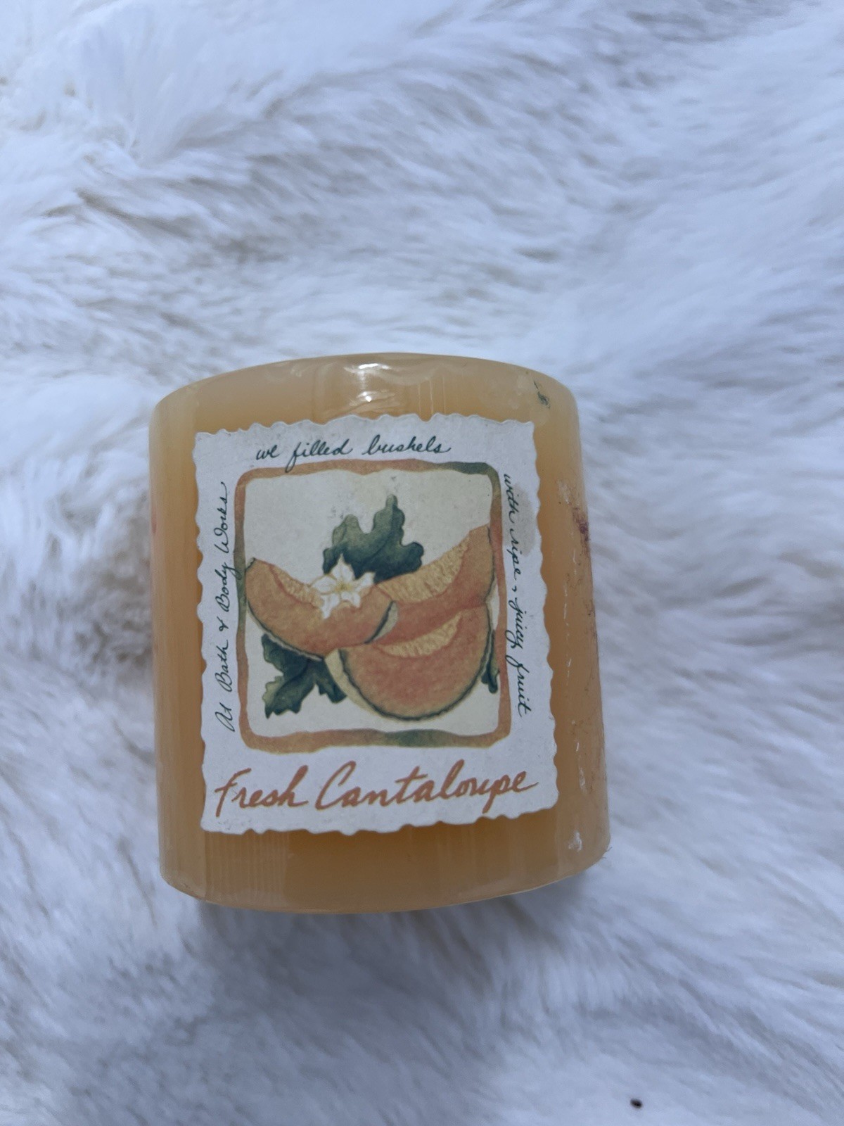 Vintage 90’s Bath & Body Fresh Cantaloupe Single Wick Candle New Sealed Mint