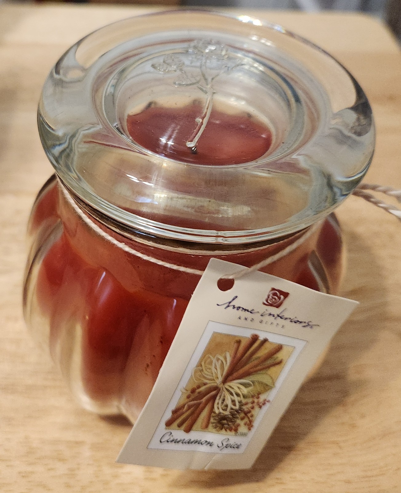 VTG Home Interiors Cinnamon Spice Glass Jar Candle (15 1/2 Ounces) NOS