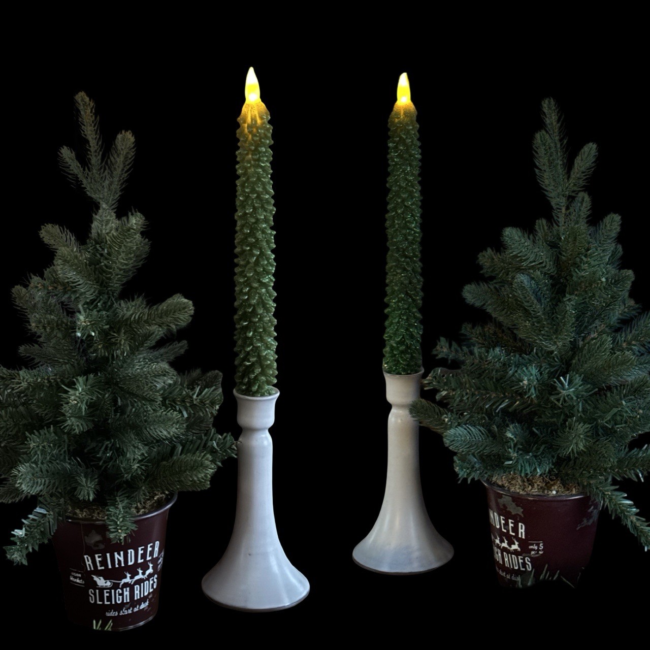 Pier 1 Imports Holiday Flameless LED Taper Candles Takes 2 AAA Batteries Each