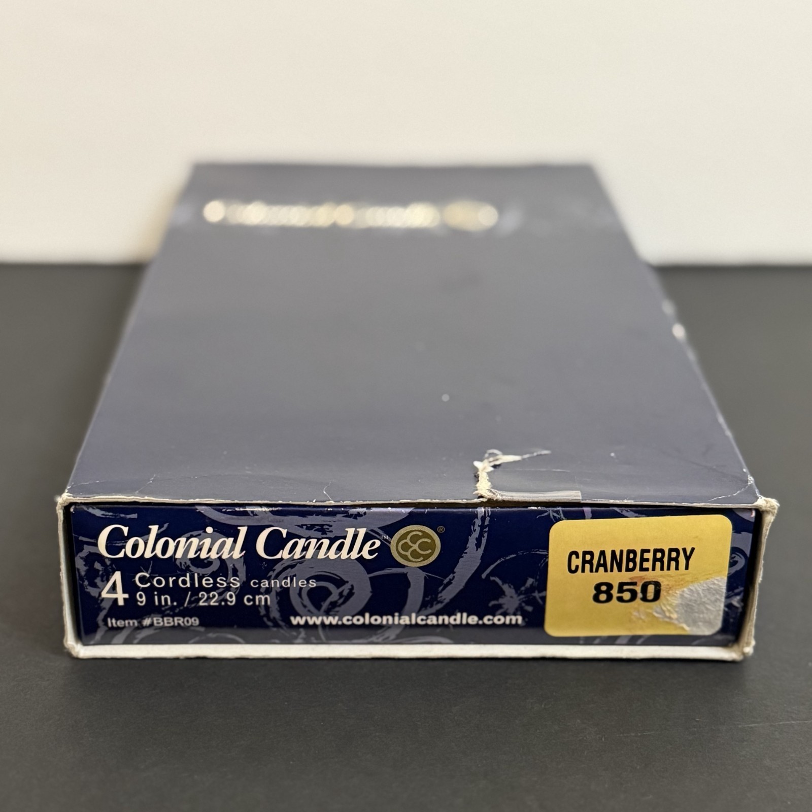 Colonial Candle CRANBERRY 9″ Cordless Candles Taper DINNER CANDLES Box of 3