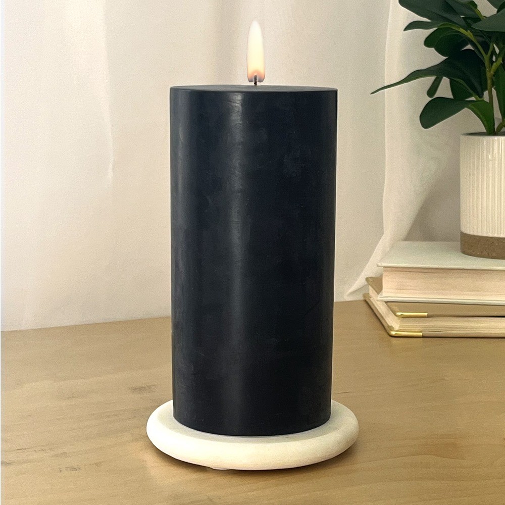 Unscented Black Pillar Candle Single Wick 3 x 6 Inches