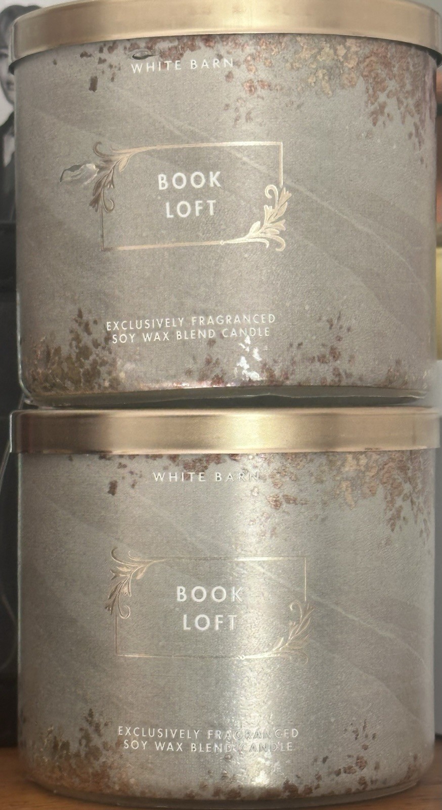 2x Bath And Body Works Book Loft 3 Wick Scented Candle White Barn Two Jars New