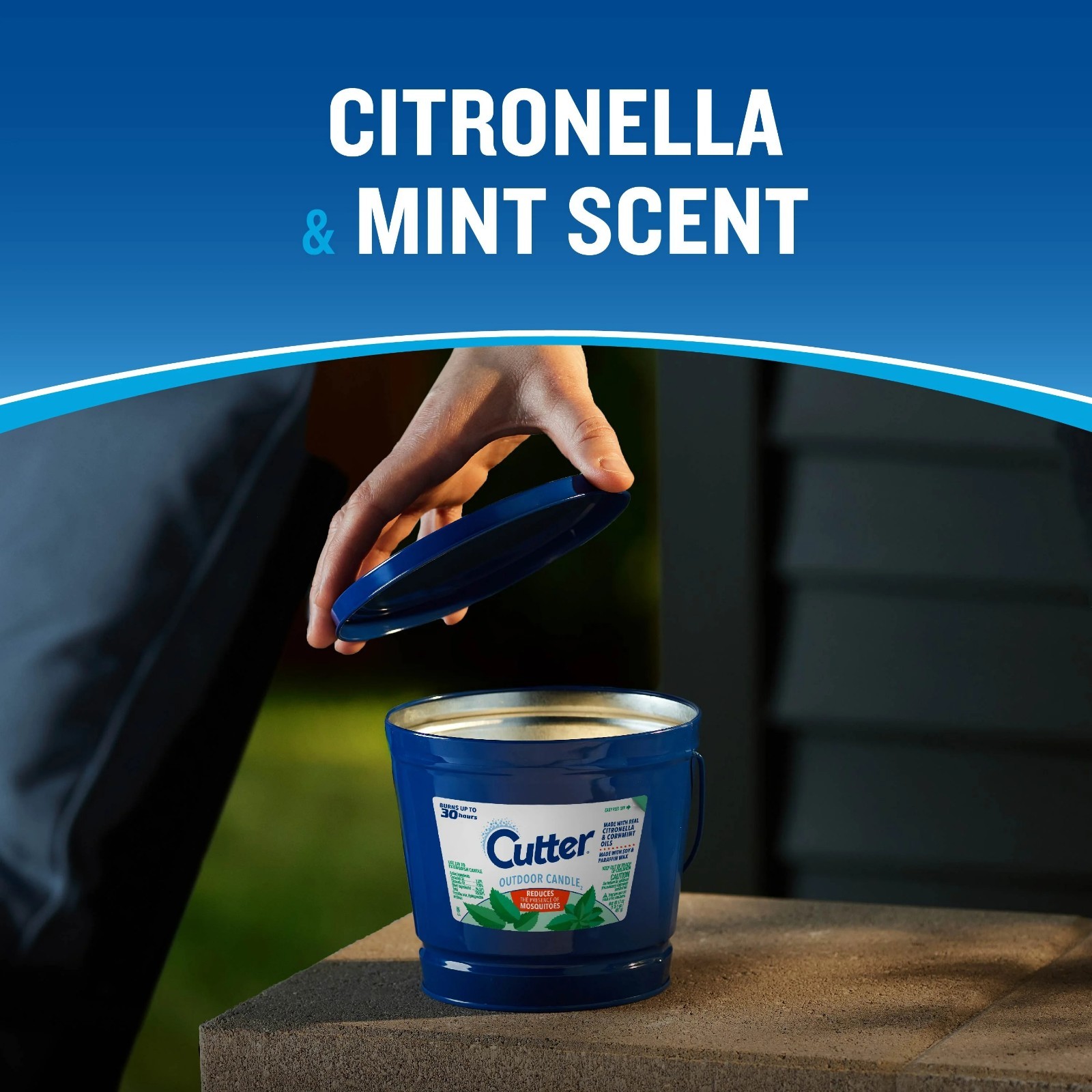 Cutter Candle, Outdoor Soy Wax Candle Made with Real Citronella Oil 17 Ounces