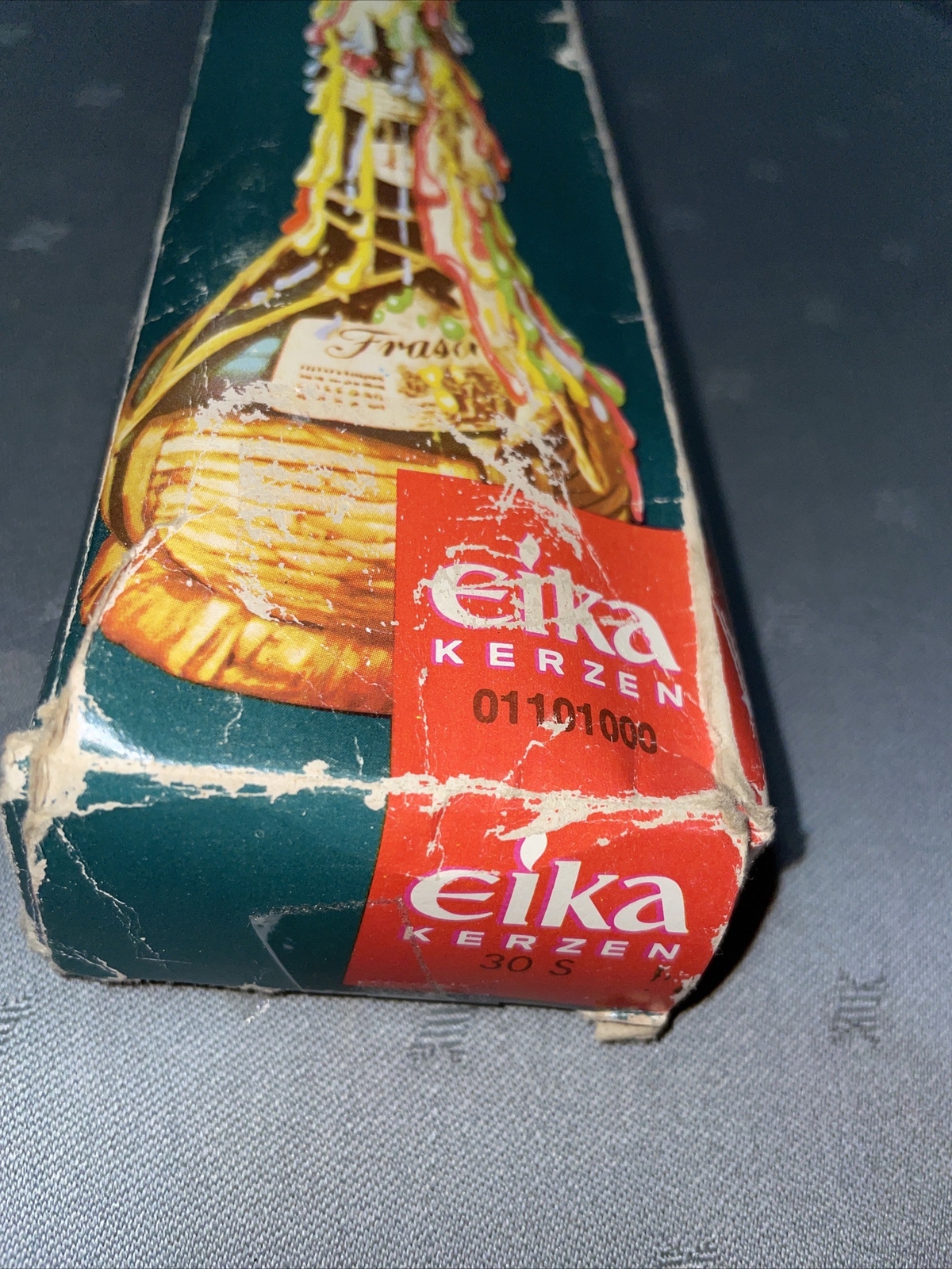 Vintage 1970s Colorful Multi-Color Drip EIKA Candles 11.5”, W/Stand, Germany