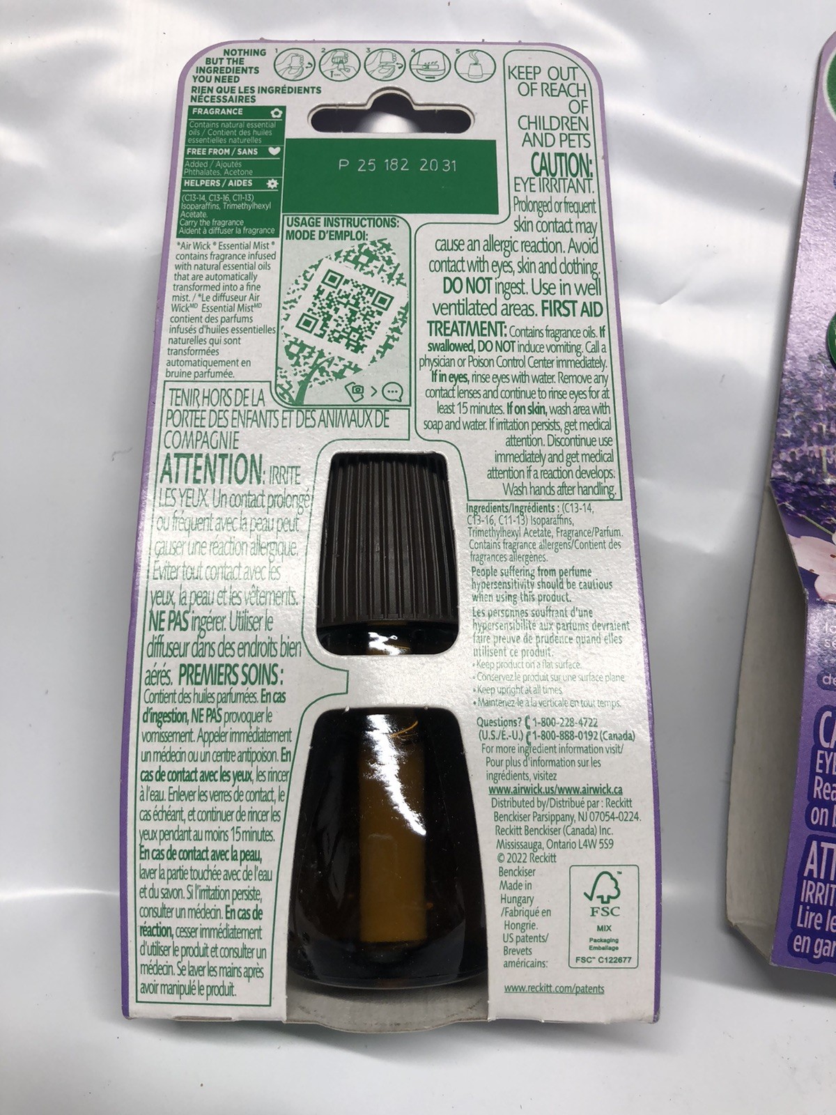 2 Pack Air Wick Essential Mist Lavender & Almond Blossom 0.67 Fl Lasts Up To 45d