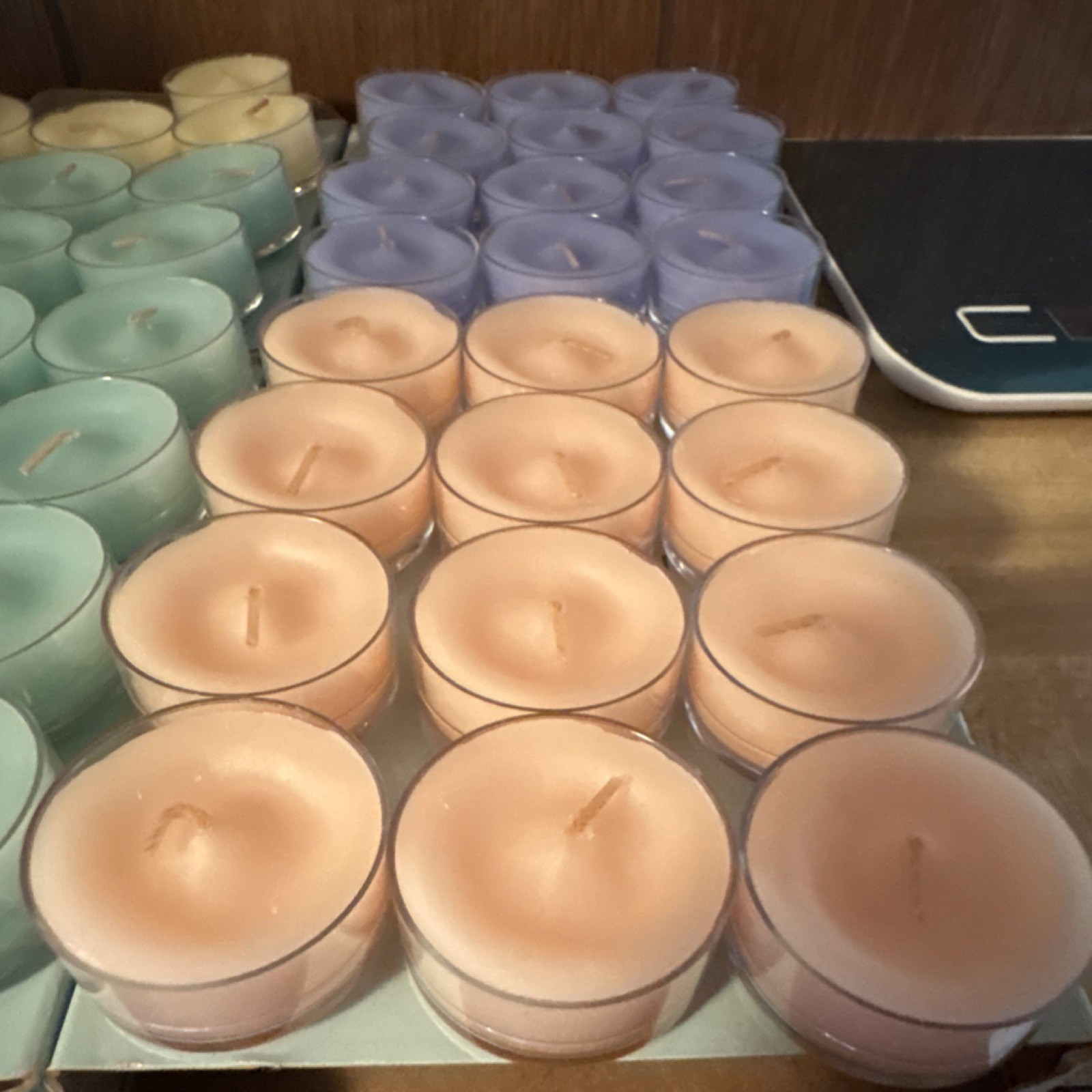 Multicolor Round Tea Light Candles, Wax, Assorted Mixed Colors, Tealights