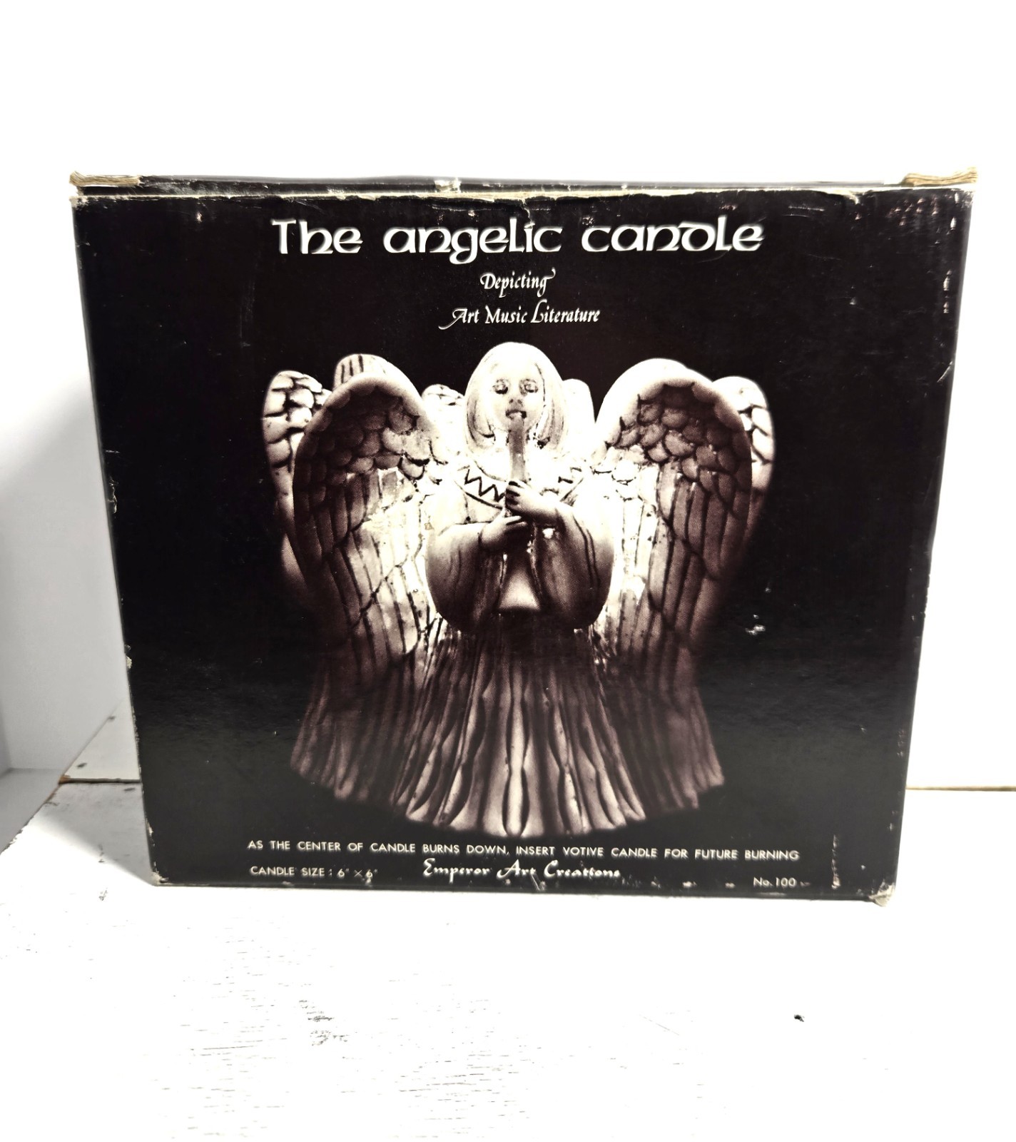 EMPEROR ART COLLECTION LARGE ANGELIC CANDLE ART-MUSIC-LITERATURE NEW IN BOX