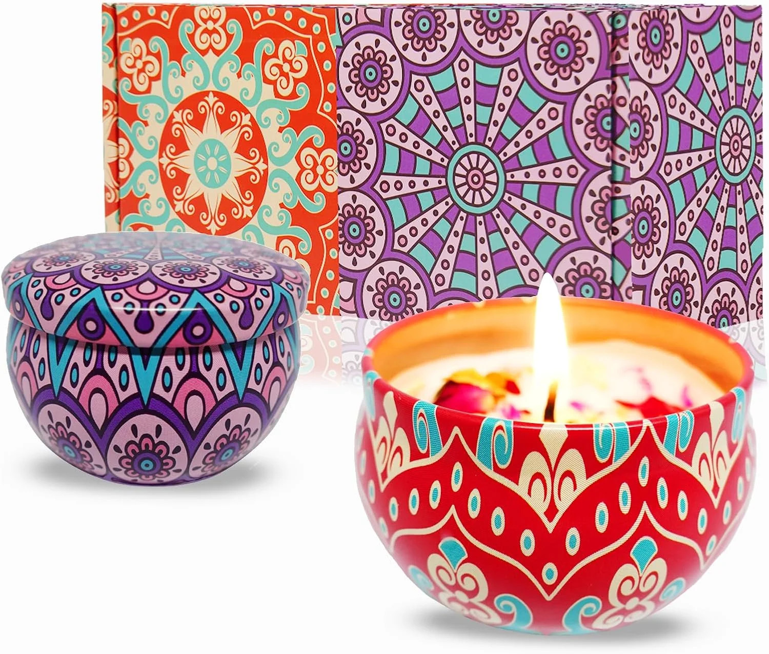 Scented Candles Gift for Women, Travel Small Candles Soy Wax 2 Pack | Aromathera