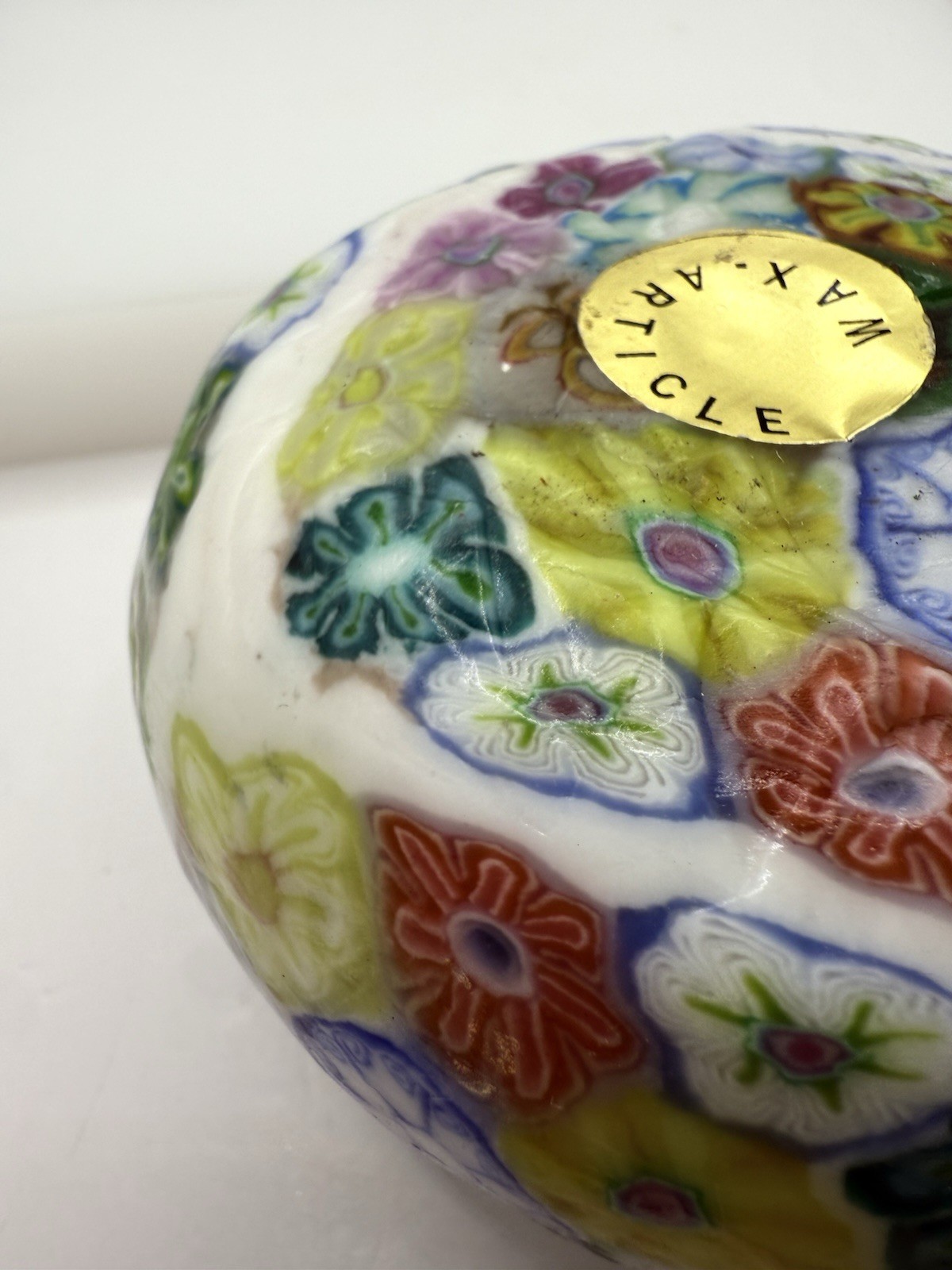 The Museum Company Millefiori Art Candle embedded in Wax w/box Vintage NEW