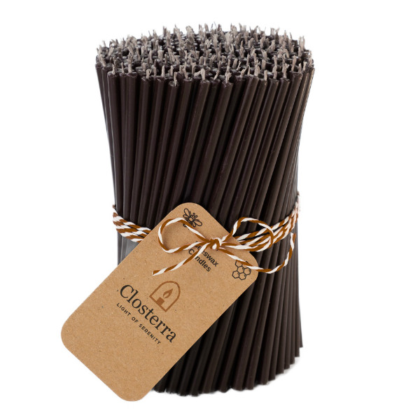700 Pack Black Beeswax Taper Candles 6.3″ Thin Taper 0.2″ Church Orthodox
