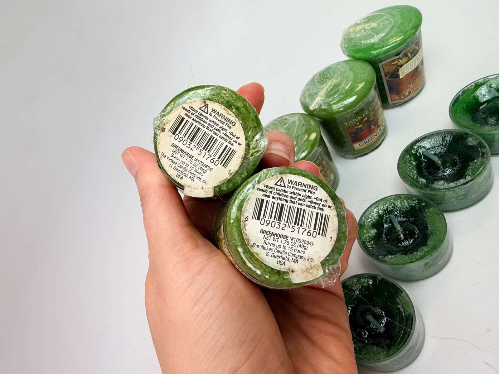 Yankee Candle Greenhouse Votive Candle Lot of 5, Tea candle lot of 7 New