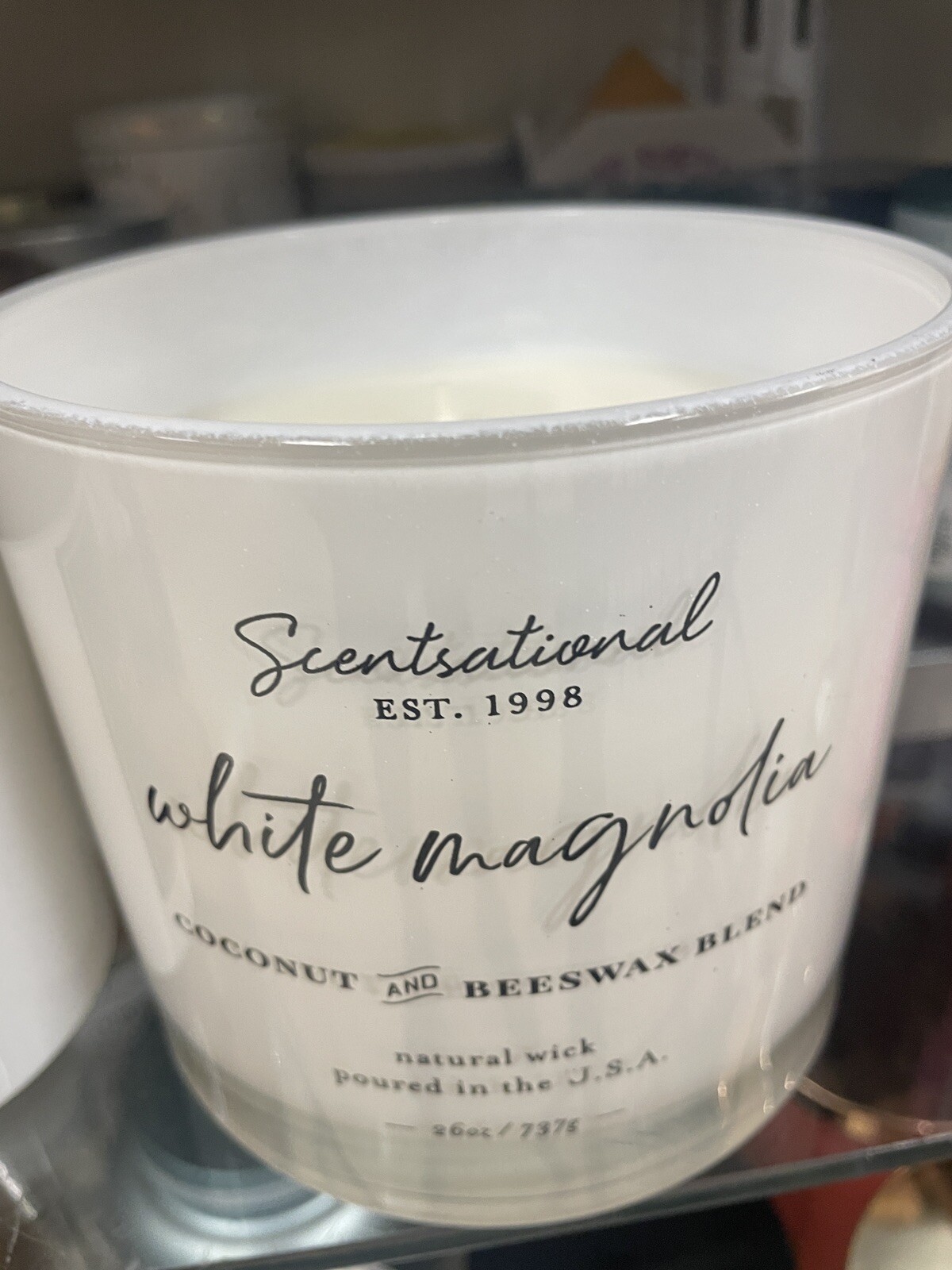 Scentsational WHITE MAGNOLIA 3 WICKS Scented Candle JUMBO SIZE 26 oz NEW!