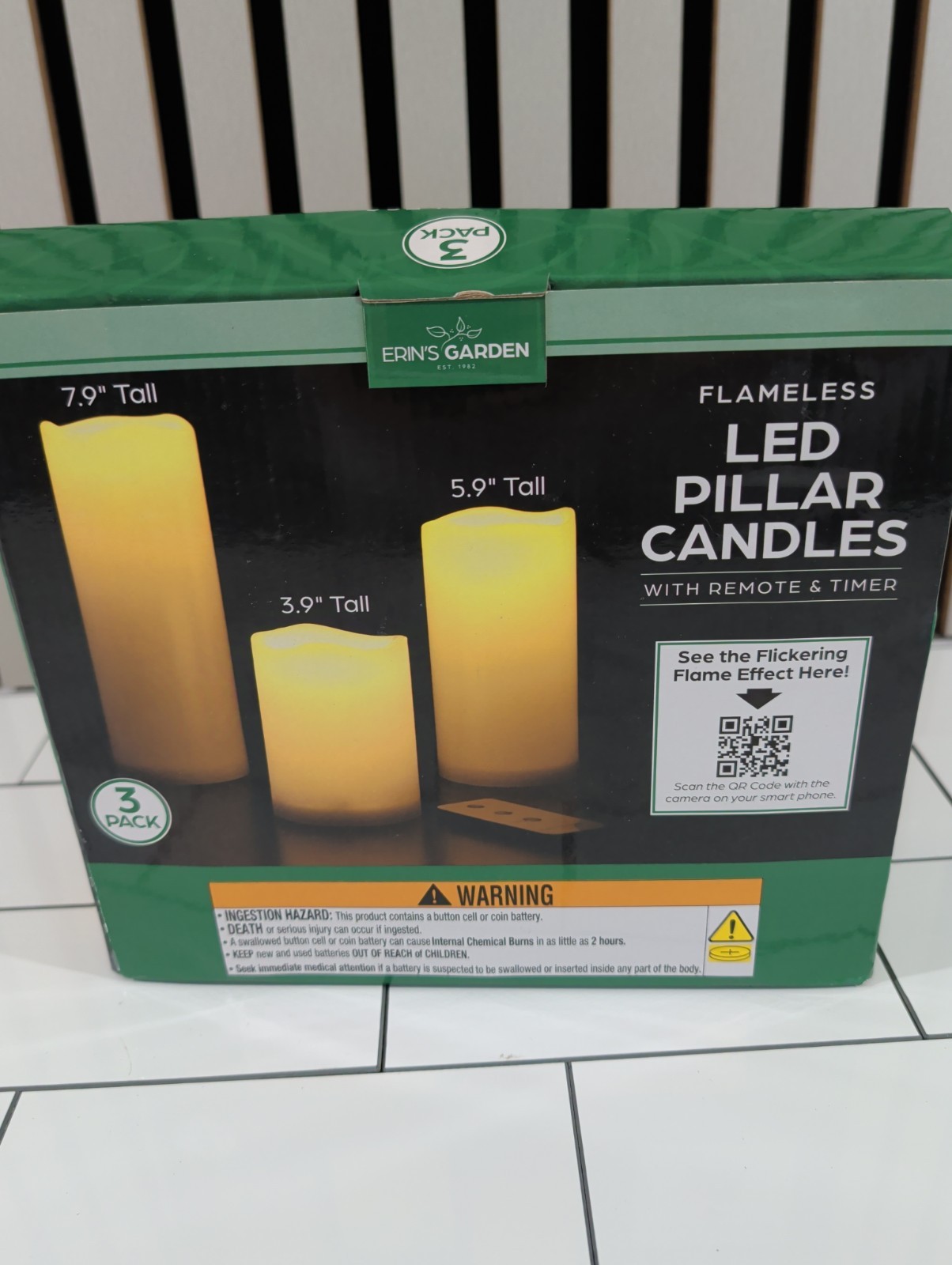 3 PCS Indoor Outdoor Flameless LED Pillar Candles w/ Timer & Remote