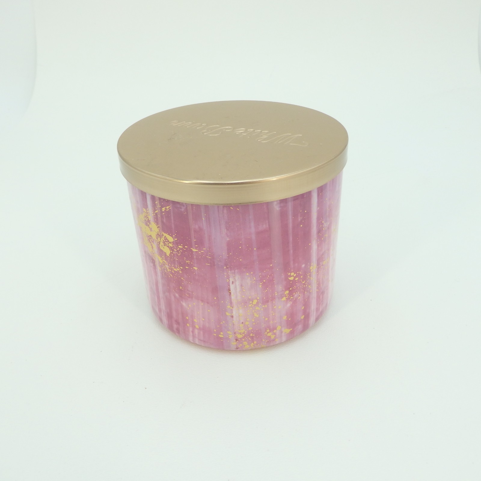 (1) Bath & Body Works White Barn Gold Pink Tea Rose 3-wick Candle 14.5oz New