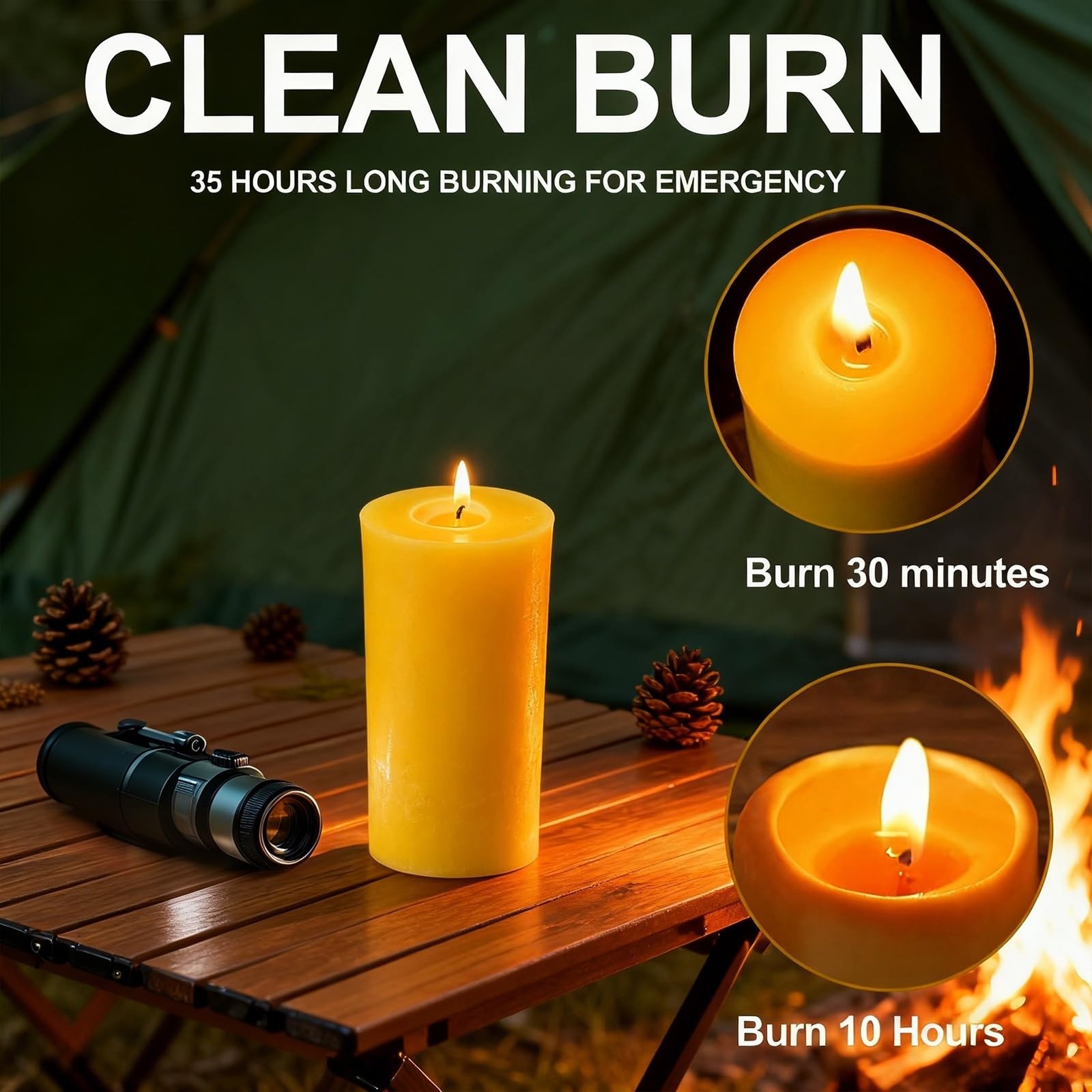 Beeswax Pillar Candles 4 Packs100% Bees Wax Candles for Home-140 Hours Long