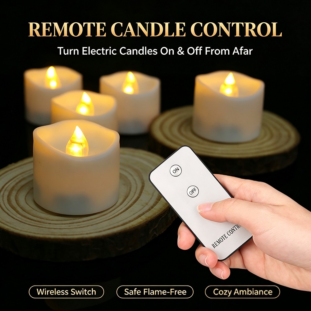 24pcs Flickering LED Tea Lights Candle Lamp Battery Operated with Remote Control
