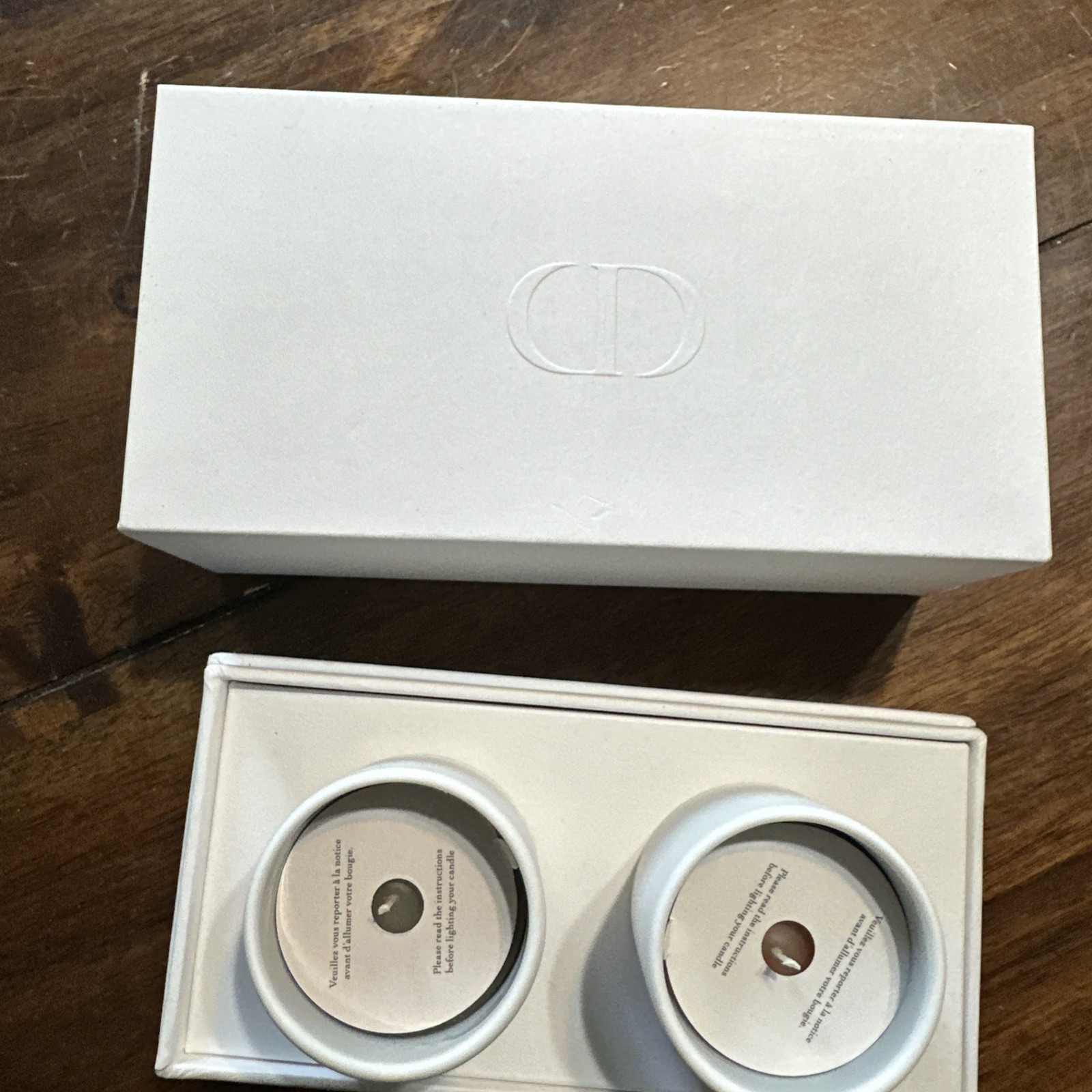 NEW Christian Dior Mini White Ambre Nuit Jardin DOrangers Votive Candle Set