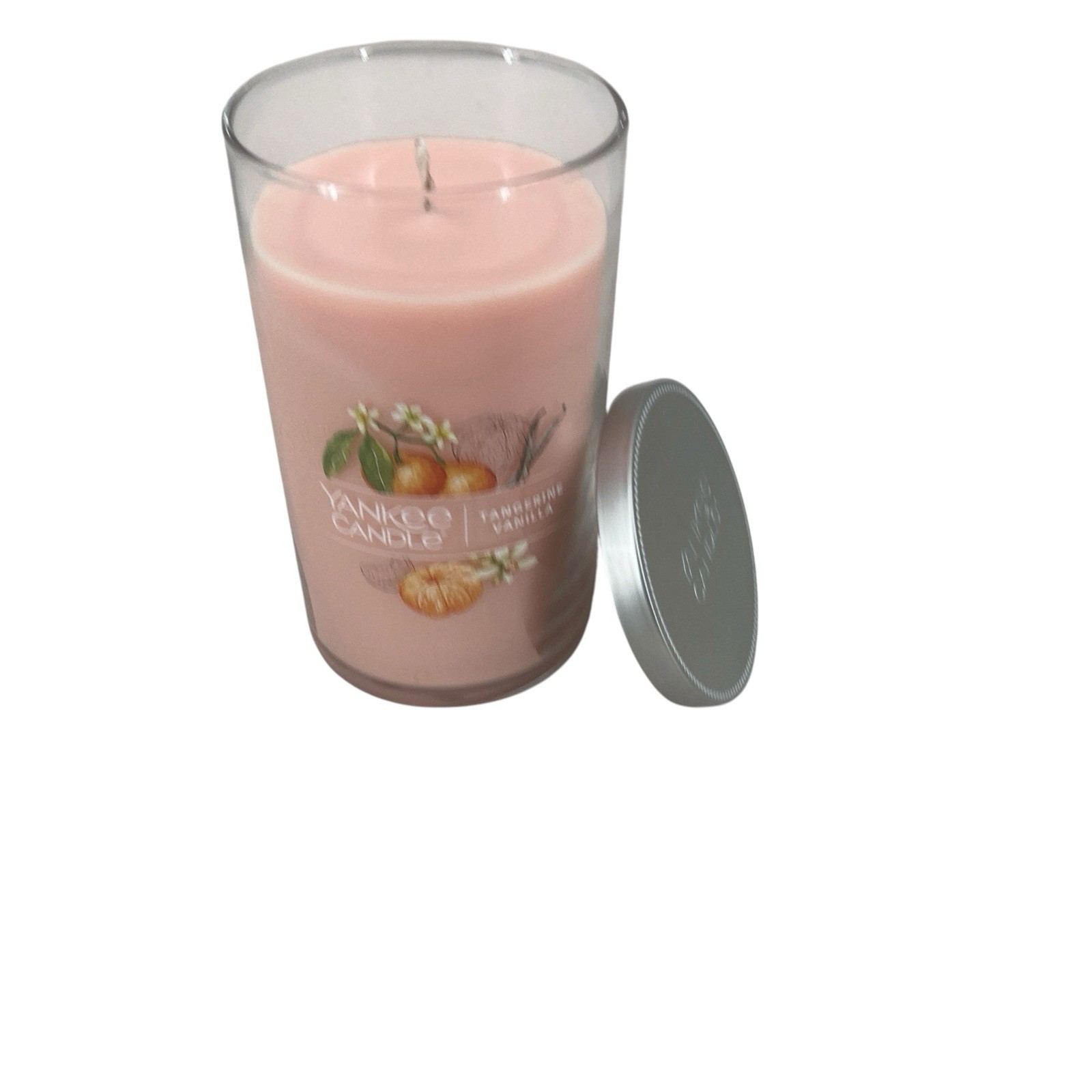 Yankee Candle 70+HR Tangerine Vanilla Candle Medium Pillar 14.25 oz Single Wick