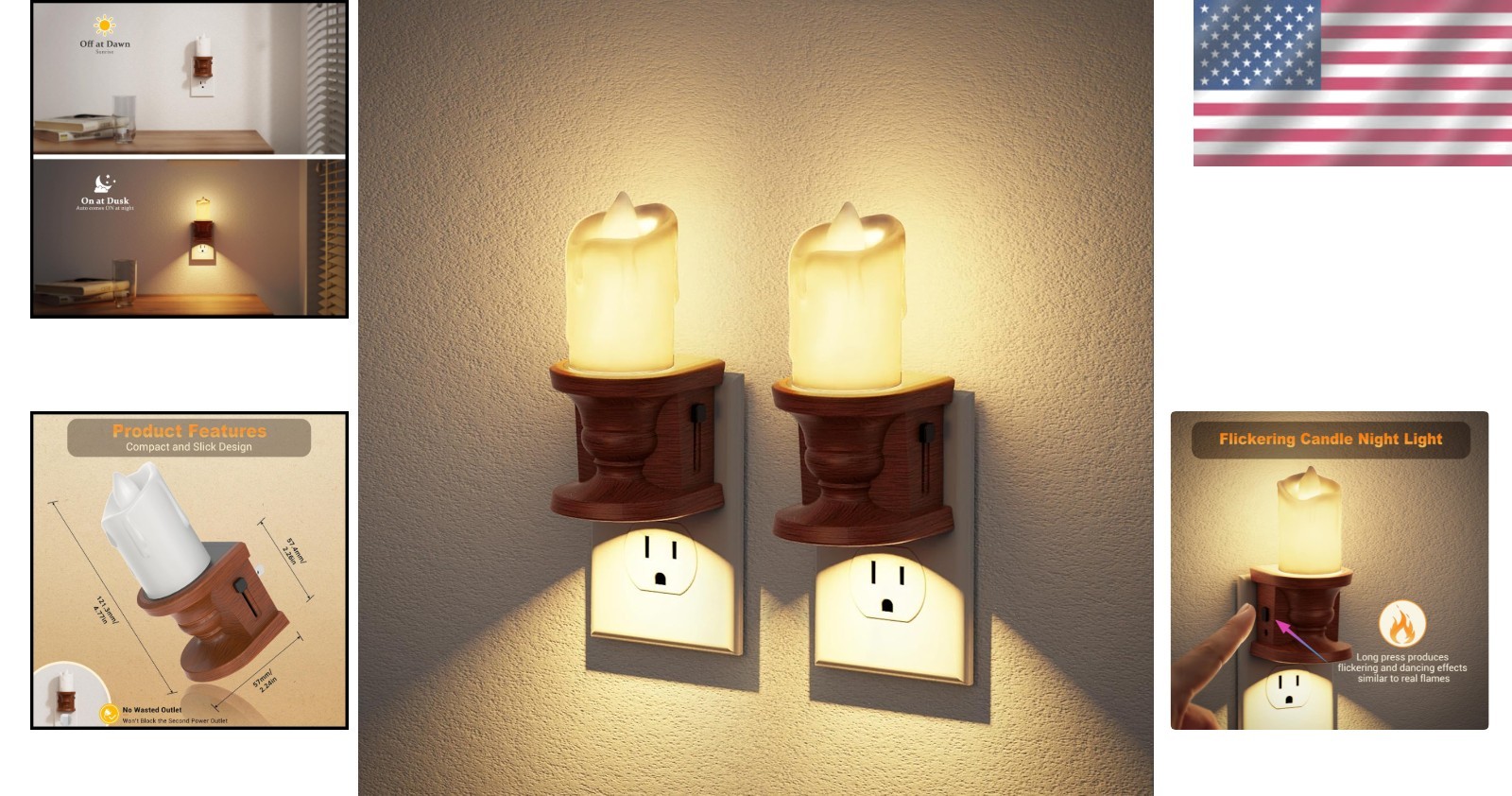 Soft White 2-Pack Nightlights with Dusk-to-Dawn Sensor, Perfect for Kids’ Rooms