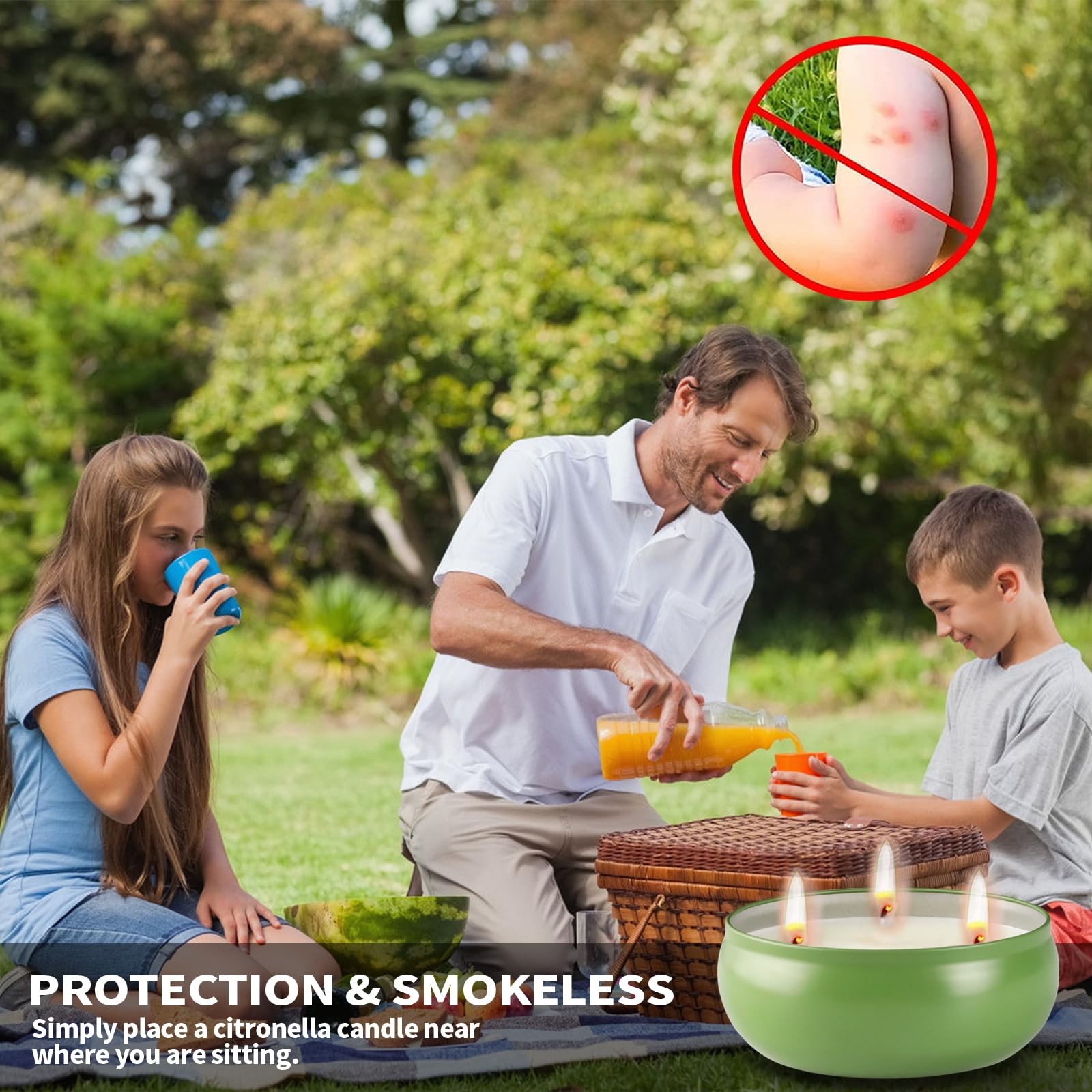 Citronella Candles Outdoor, Large Citronella Candle Set of 3, 12 oz 3 Wick So…