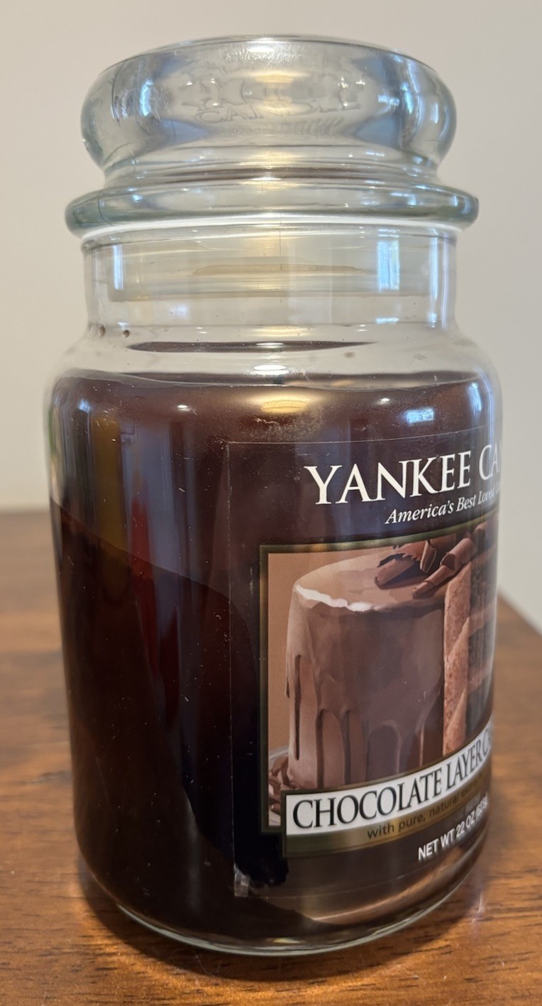 Yankee Candle Large Jar Candle 22 oz Chocolate Layer Cake Classic Label 95% Left