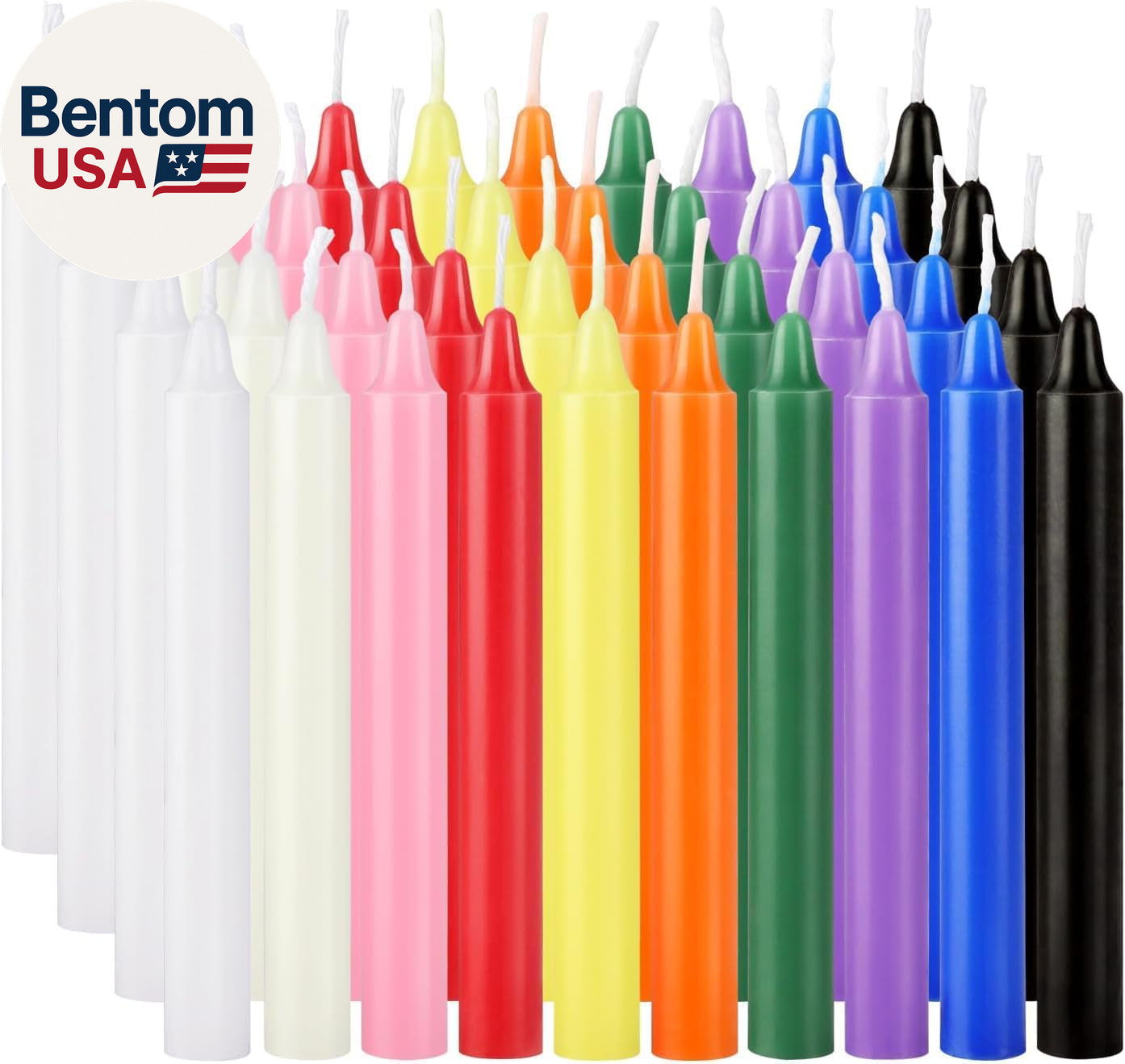 40 Pack Spell Chime Candles-4 Inch Multi-Colored Taper Candles Sticks-For Home D