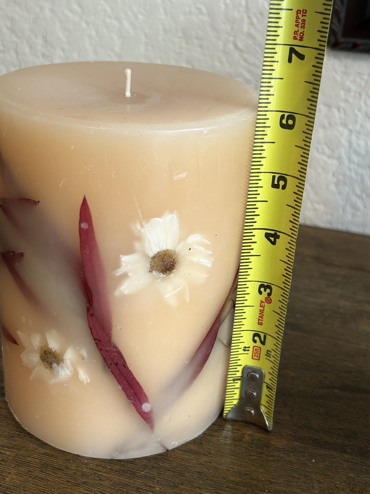 Botanical Large 6″ Round Candle with Exotic Flowers Made In El Salvador