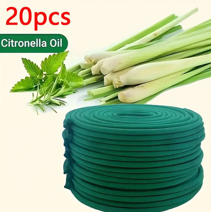 20pcs Scented Candles with Stand Natural Lemongrass Fragrance Outdoor Use – NEW