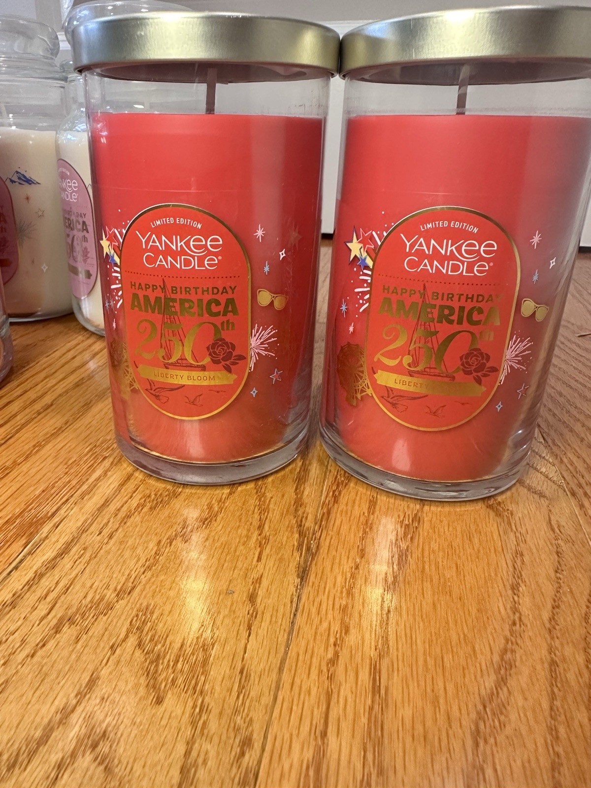 Yankee Candle Liberty Bloom Limited Edition Patriotic Jar Candles 14.25oz Lot 2