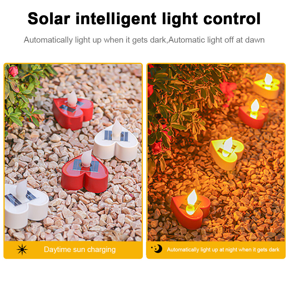Solar Tea Lights Outdoor Flameless LED Candle Lights for Party Garden Home Decor