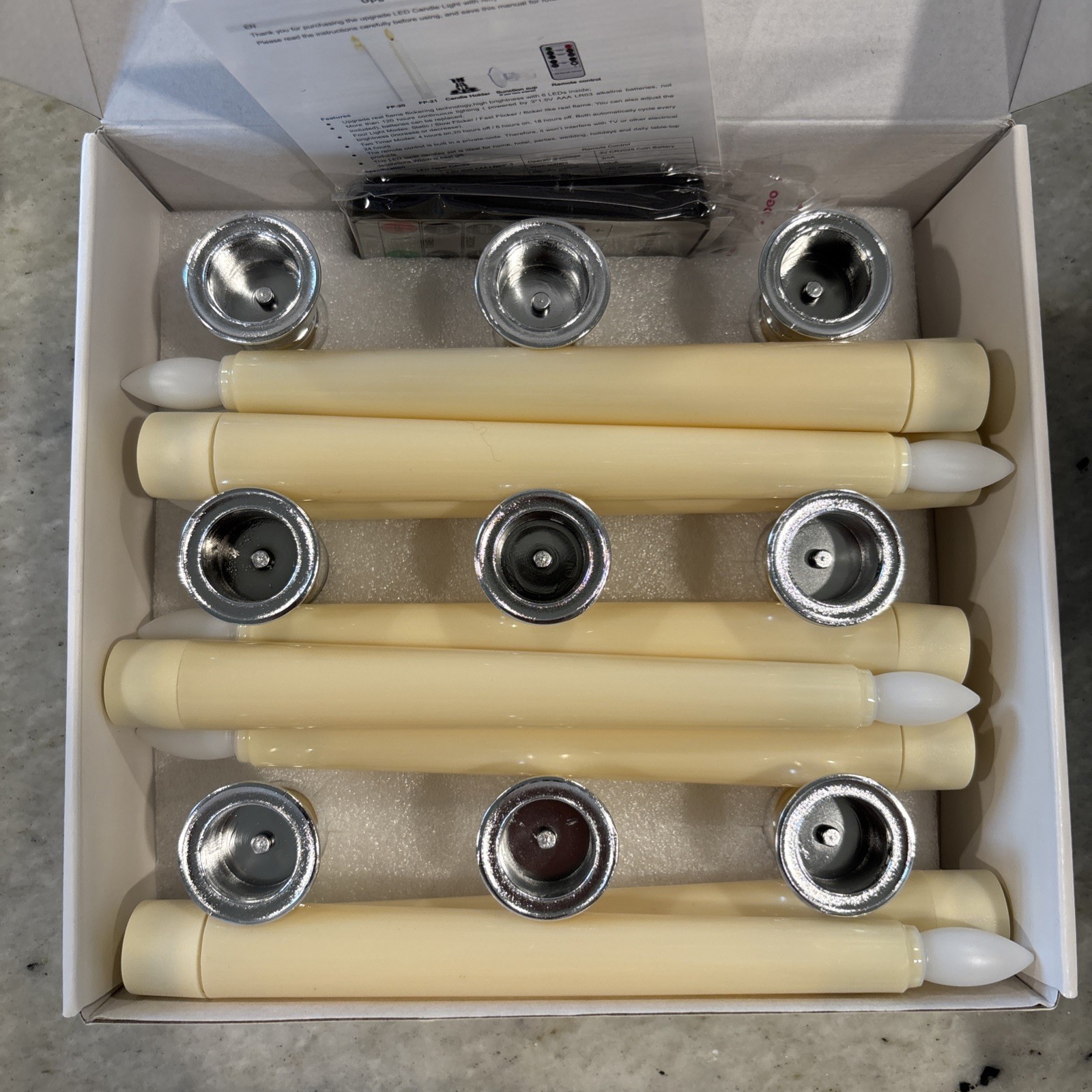 9PCS Candles SET,Christmas Flameless Window Candle Lights with Timer Battery O..