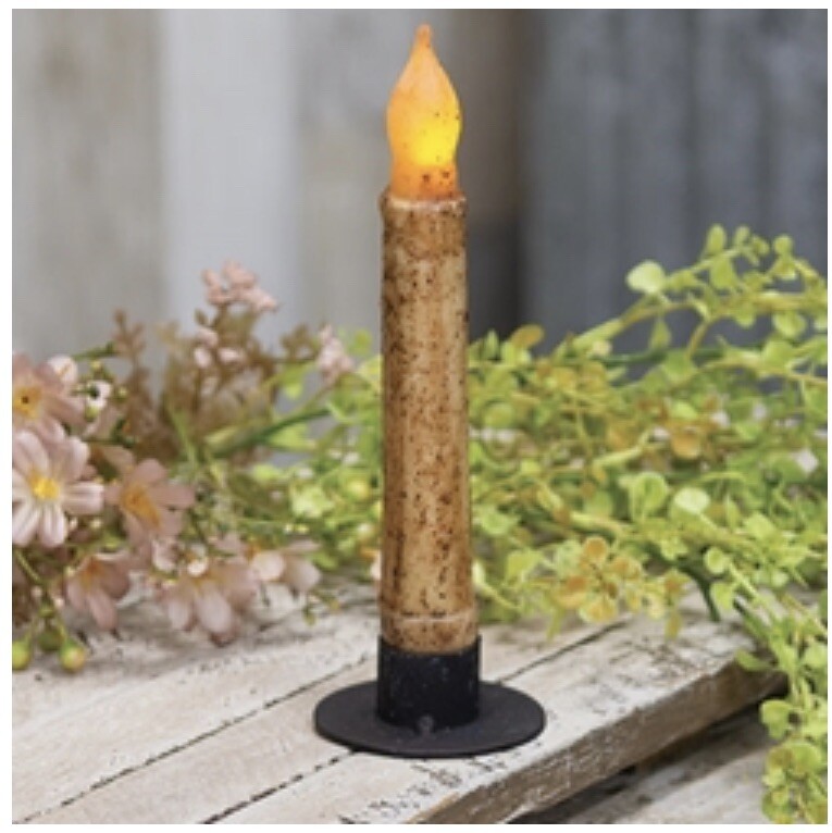 Burnt Ivory 6 Inch Taper Candle with 6 Hour Timer – No Base