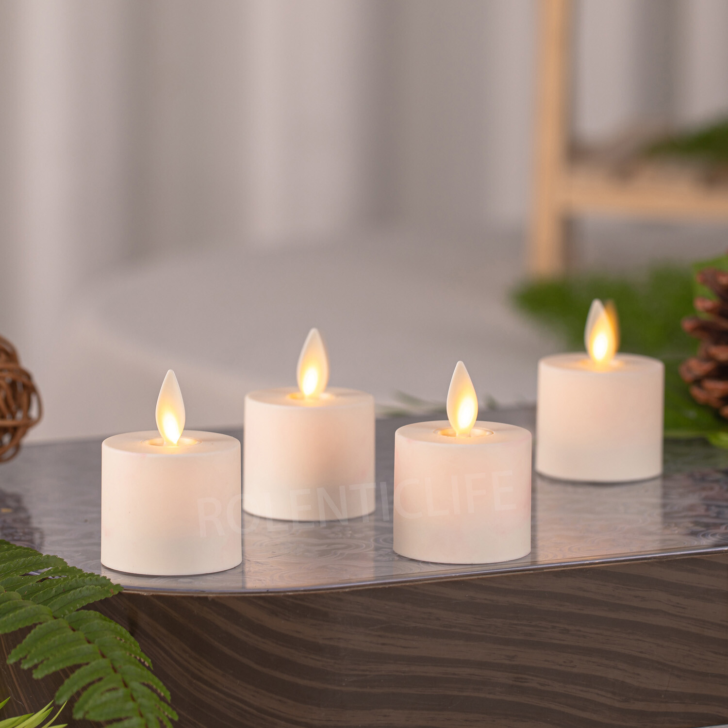 Luminara Flameless Moving Wick LED Battery Tea Light Candles w/Remote Tealights