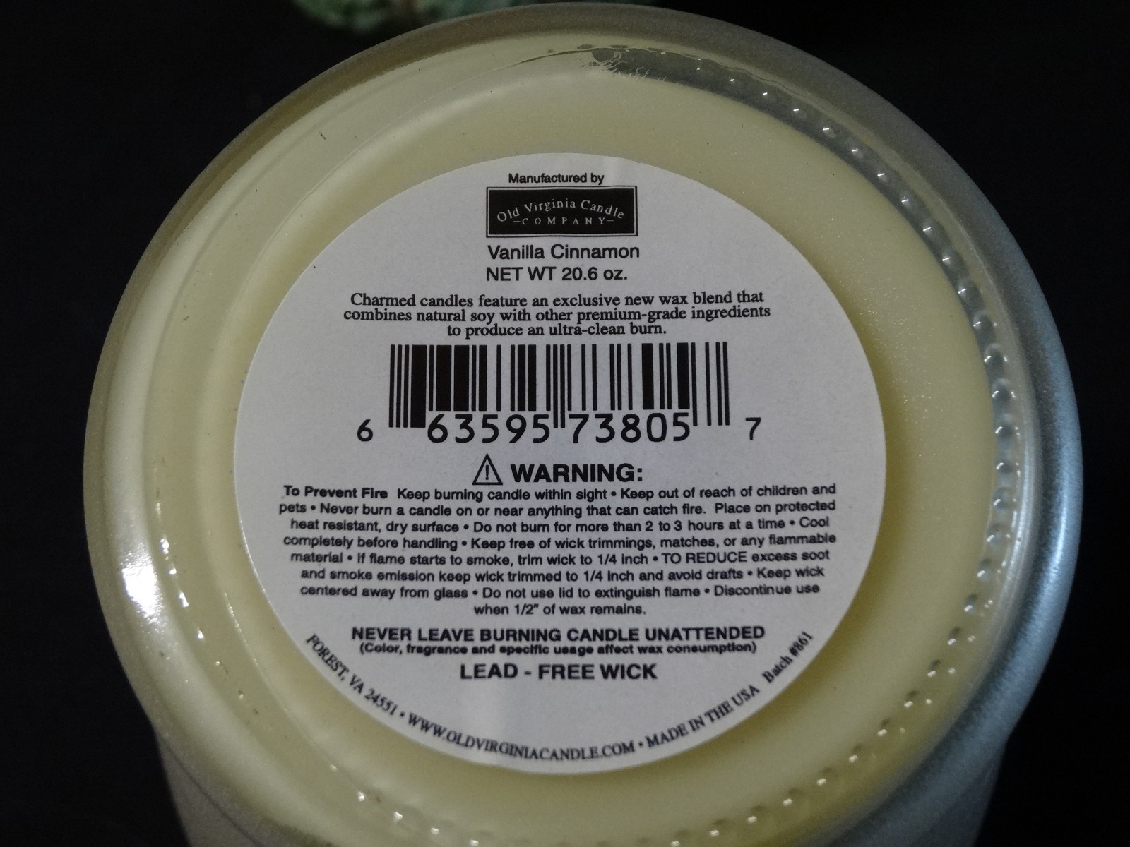 Candle Capper 3 Angel Cap With Old Virginia Vanilla Cinnamon 20oz Jar Candle