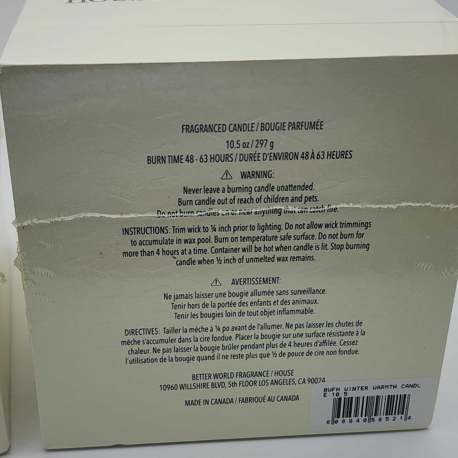 Better World Fragrance House by Drake Scented Candle Sweeter Tings Winter Warmth
