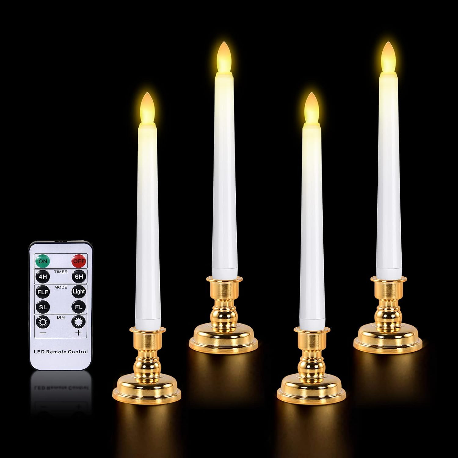 LED Window Candles, Christmas Flameless Window Candle Lights with Timer Battery