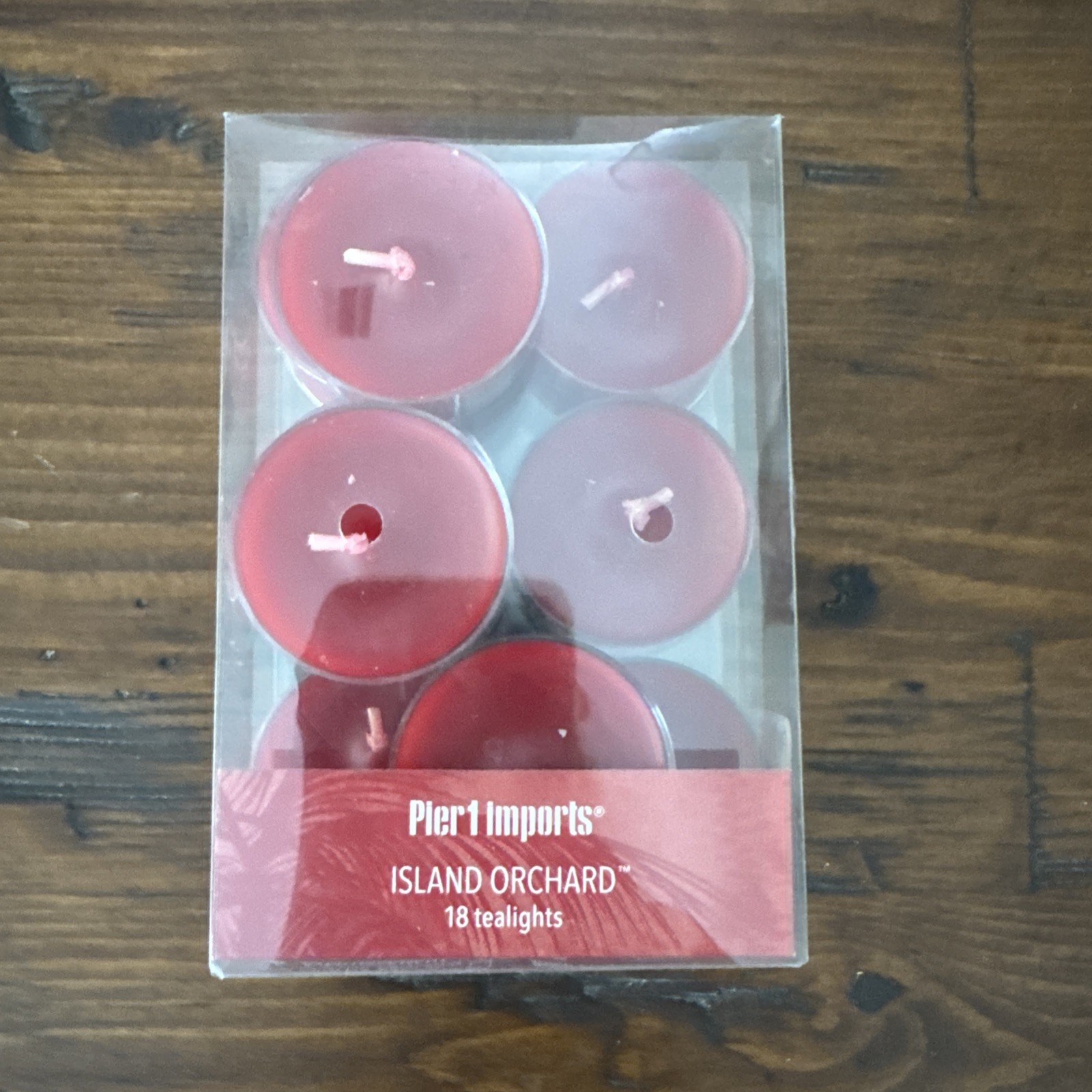 Pier 1 Imports Discontinued Red Island Orchard #15 Tea-lights Candles Open Box