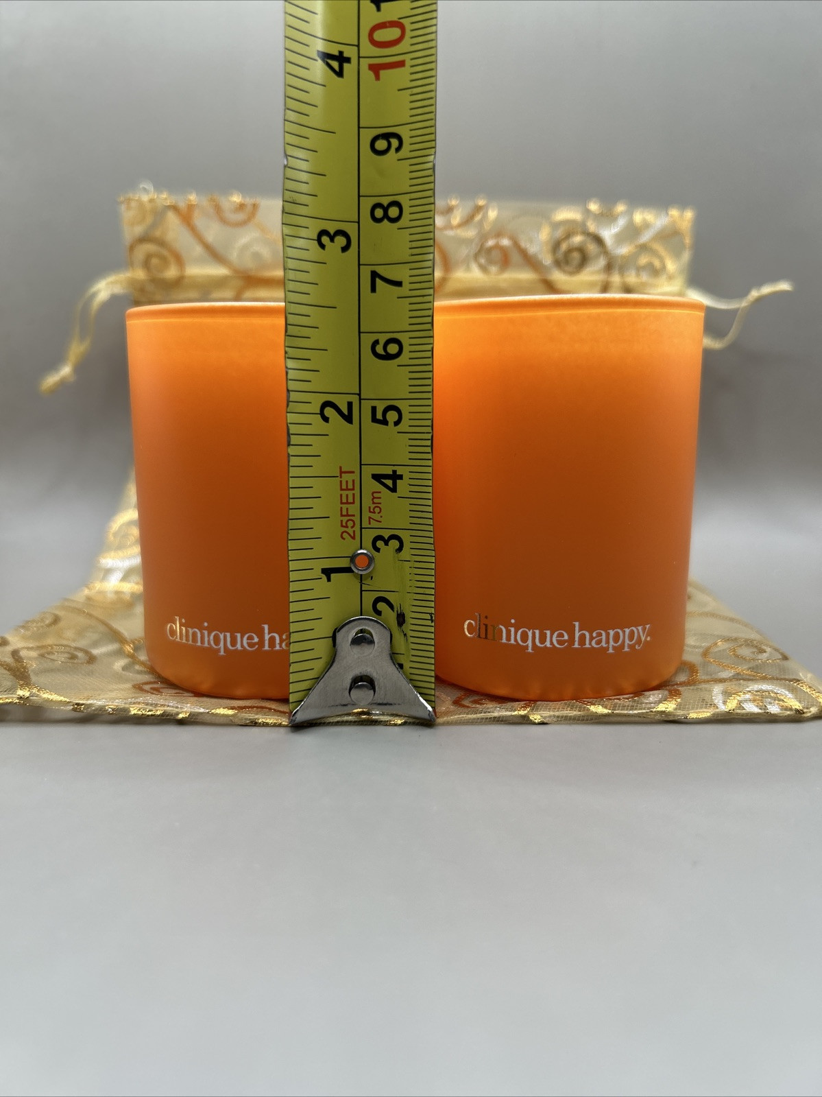 Clinique Happy Scented Home Candle Small Size NEW Set Of Two & Organza Bag