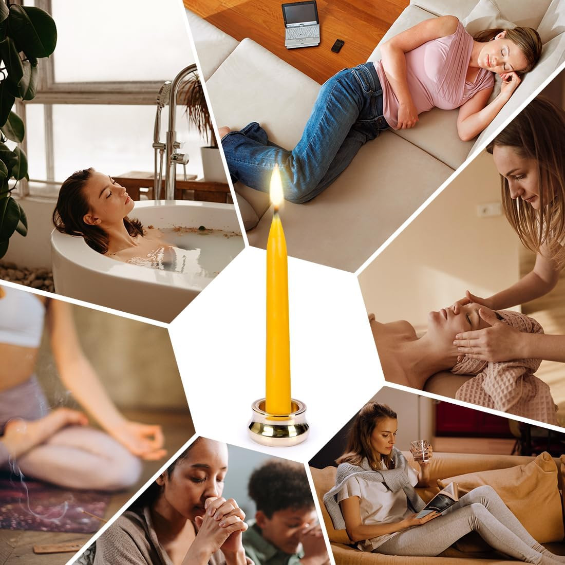 20 Minute Pure Beeswax Candles, Dripless Meditation Candles, Mini Taper Candles,