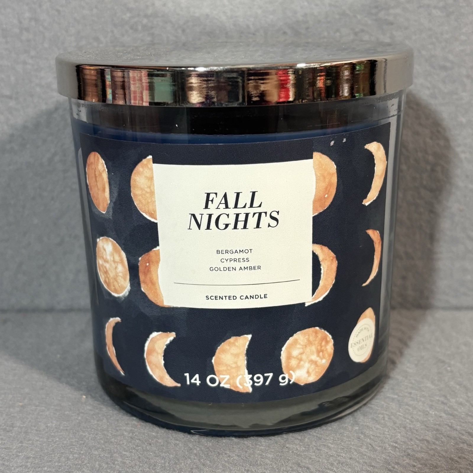 Sonoma 3 Wicks 14oz Jar Candle Fall Nights Scent Essential Oil Aroma Decor Home