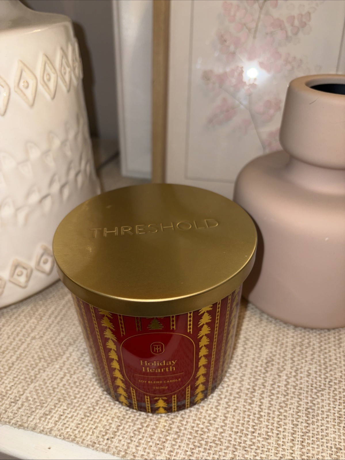 Threshold Candle Holiday Hearth Jar Candle Double Wick Red Christmas Soy Wax NEW