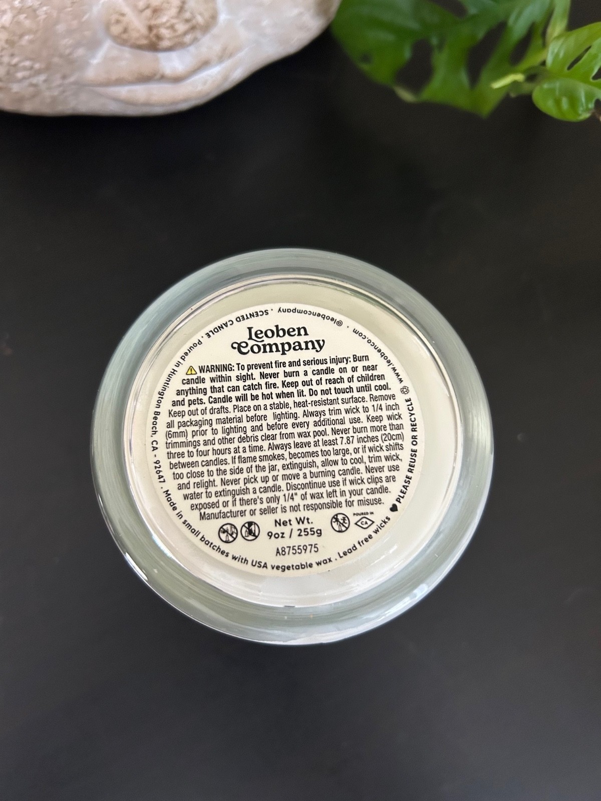 Leoben Co👀Eucalyptus Mint 👀Soy Wax Blend W/Essential Oils👀9oz👀lid included