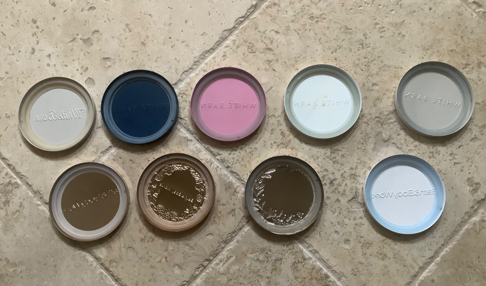 Bath & Body Works 3 Wick Candle Lids Multi Color Metal (Lids Only – Lot of 9)