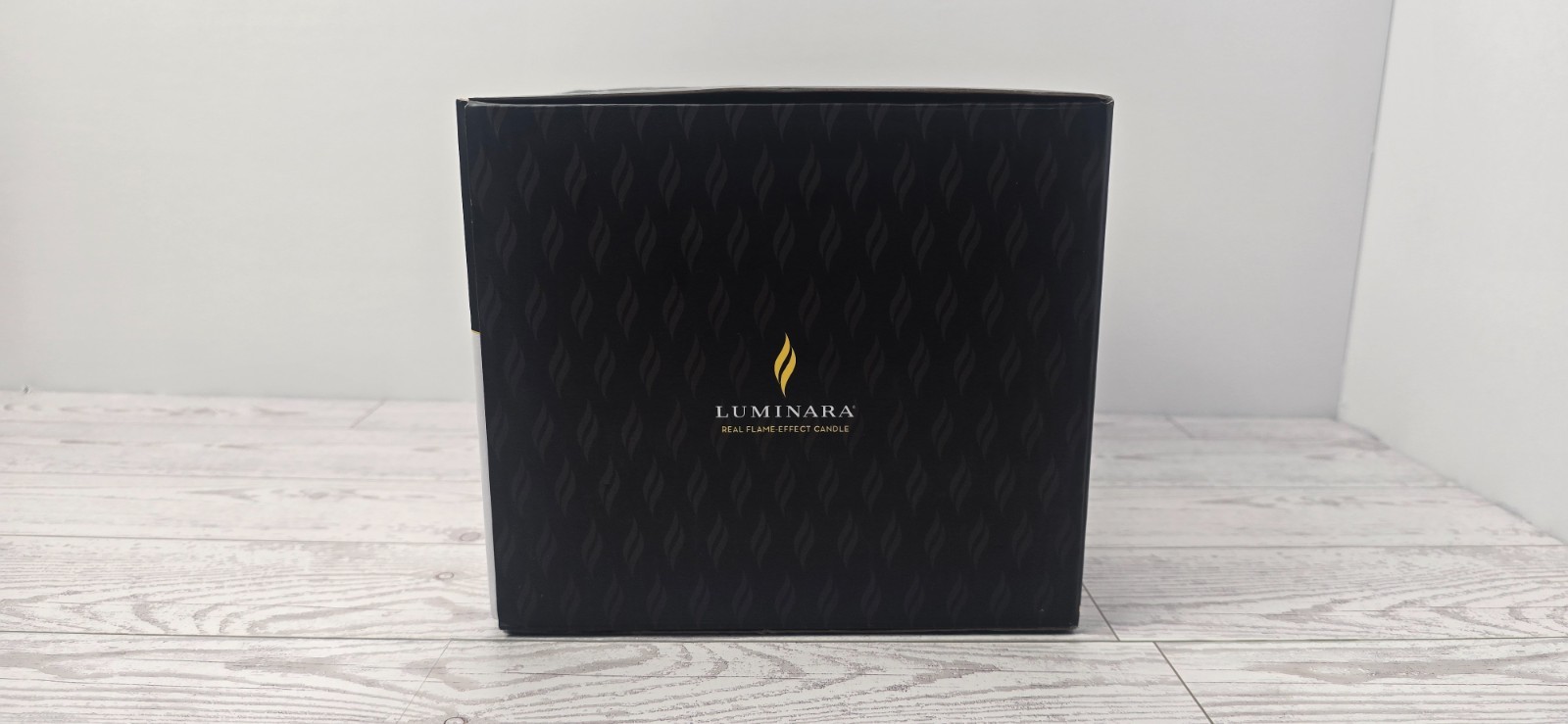 Luminara Chalky Pumpkin Flameless LED Candle 5.5in Real Flame Effect