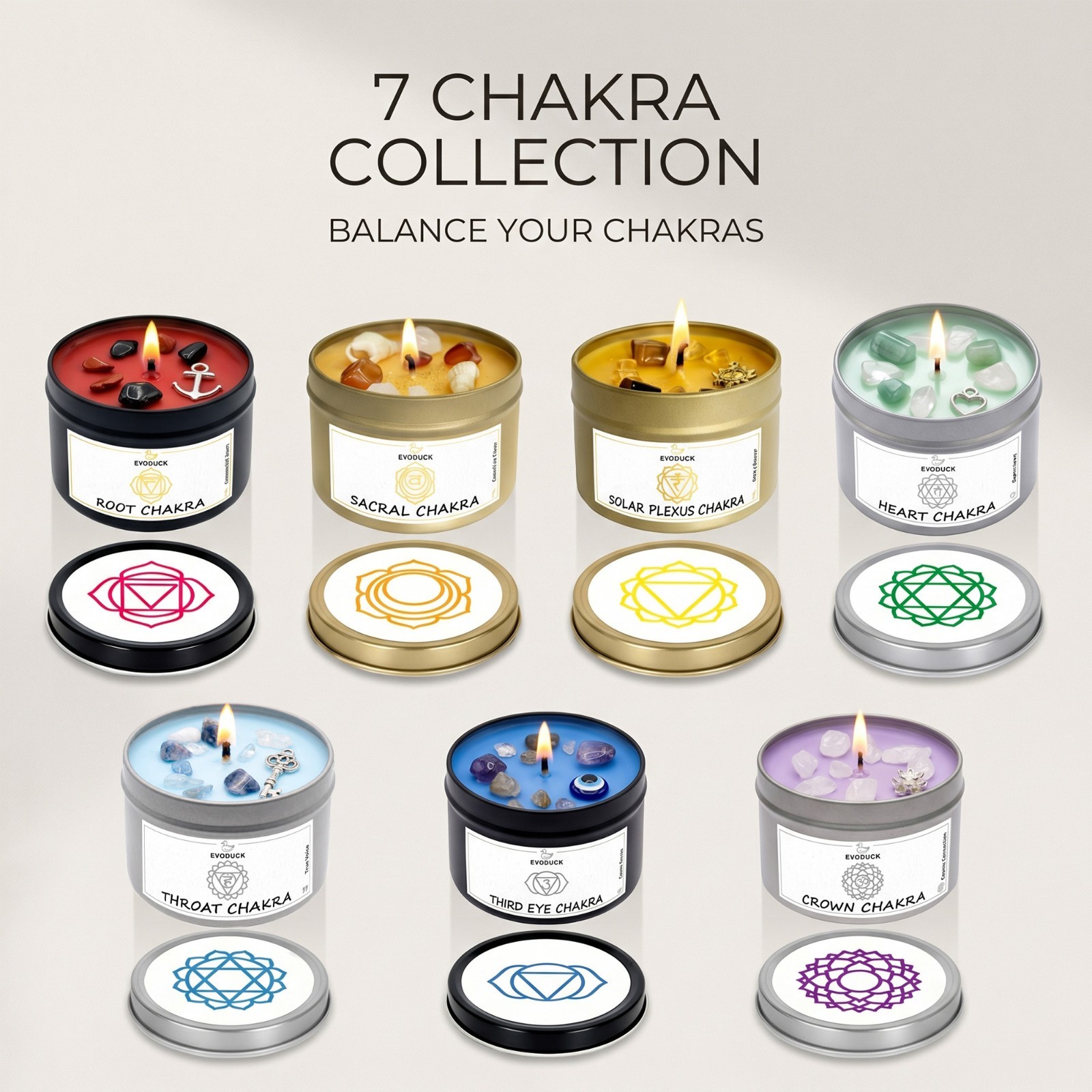 2 Pack Third Eye Chakra Crystal Candle Amethyst Reiki Meditation Energy Healing