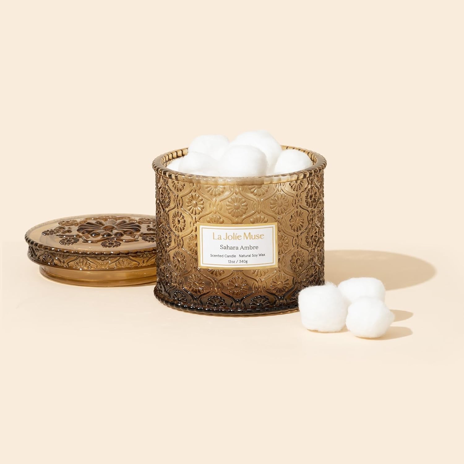 Amber Candle,Scented Candles for Home,Large 2-Wick Soy Candles,Luxury Jar Candle