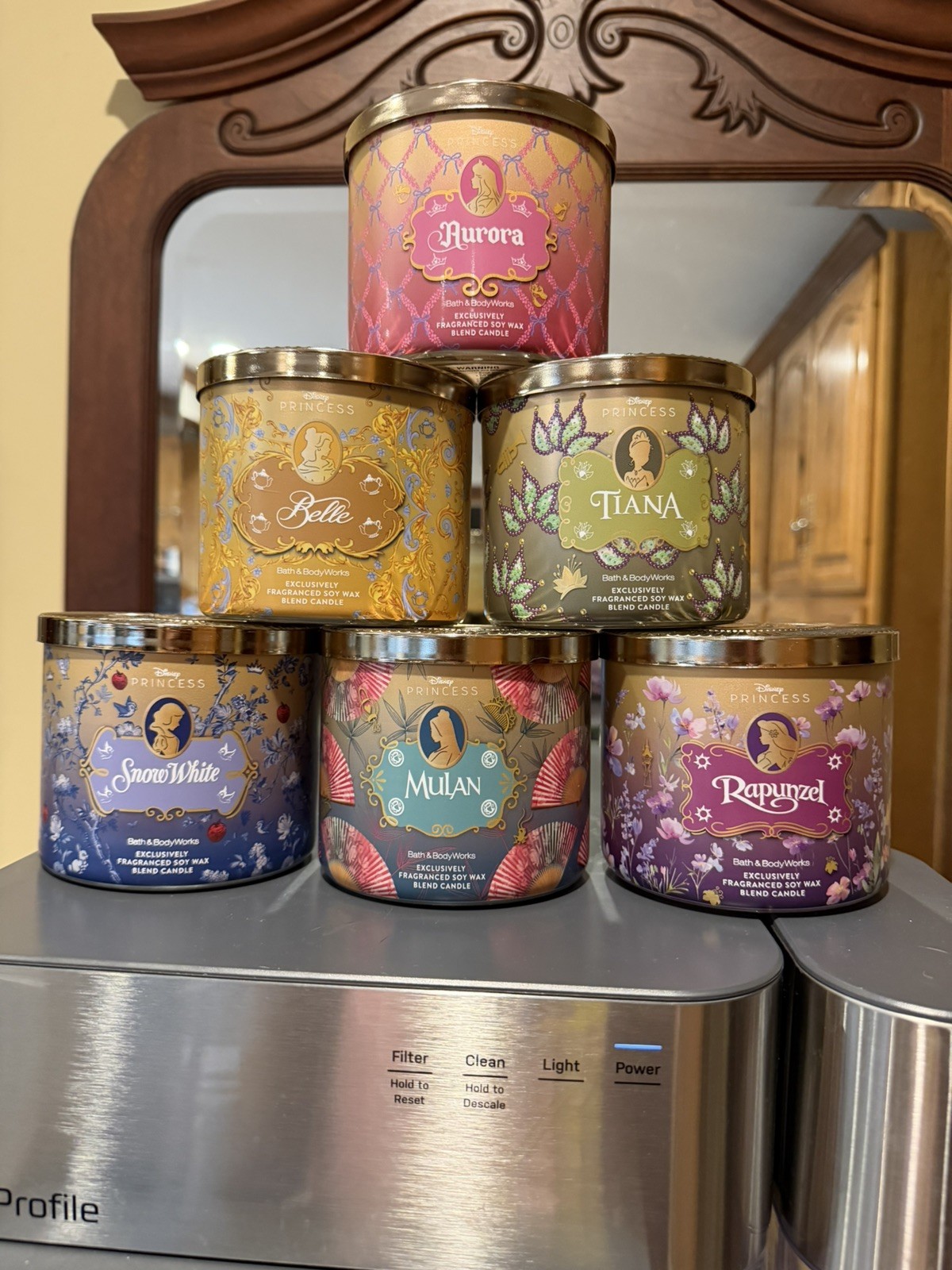 Bath & Body Works Set of 6 Disney Princess 3-Wick Candles