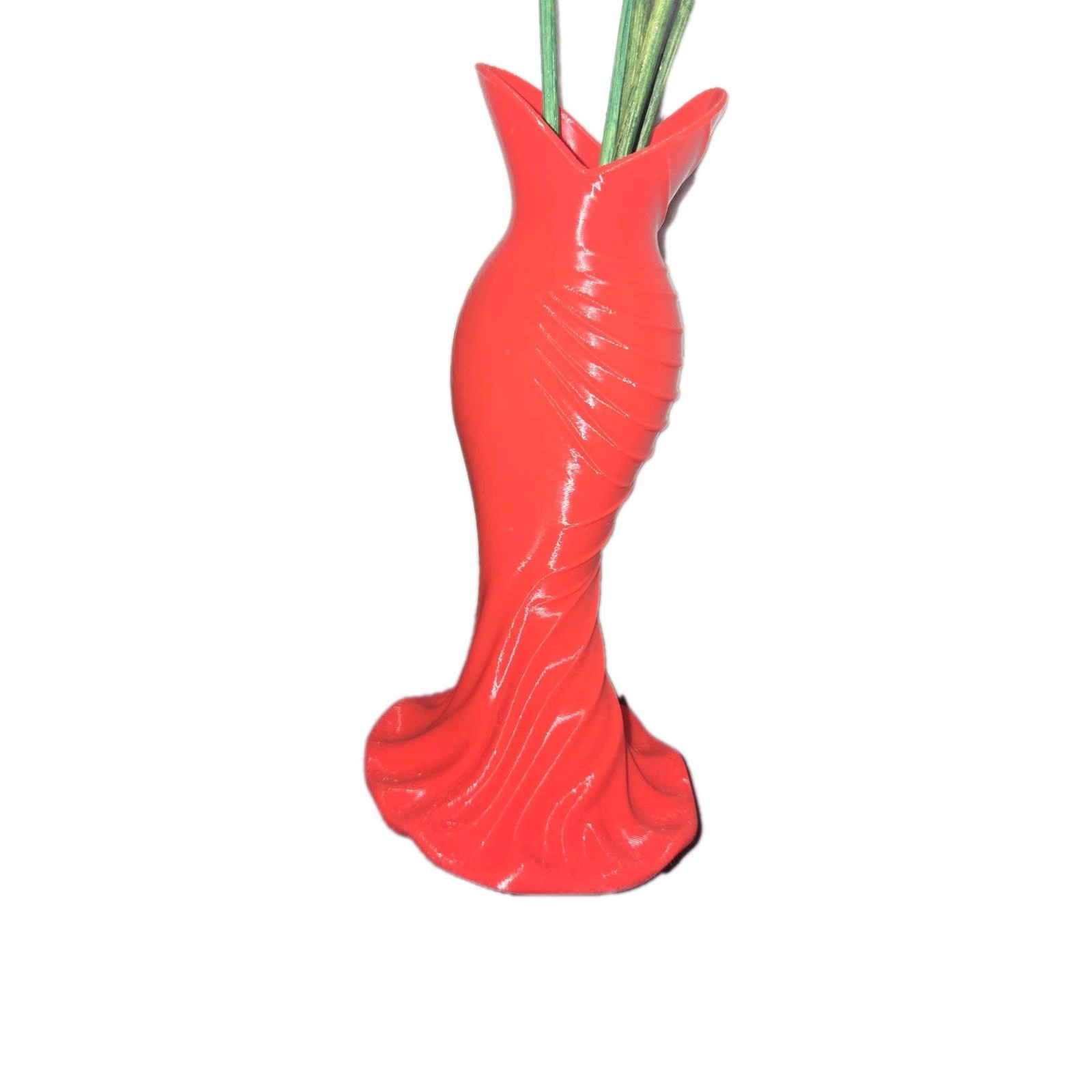 1/2 Dozen Stemmed Flower Candle Bouquet in Red Vase Multicolor